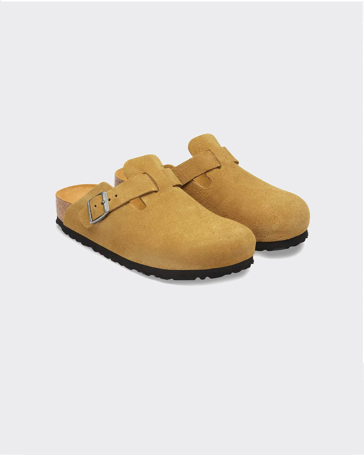 Boston Suede Softbed Slide Tonal Cork Brown