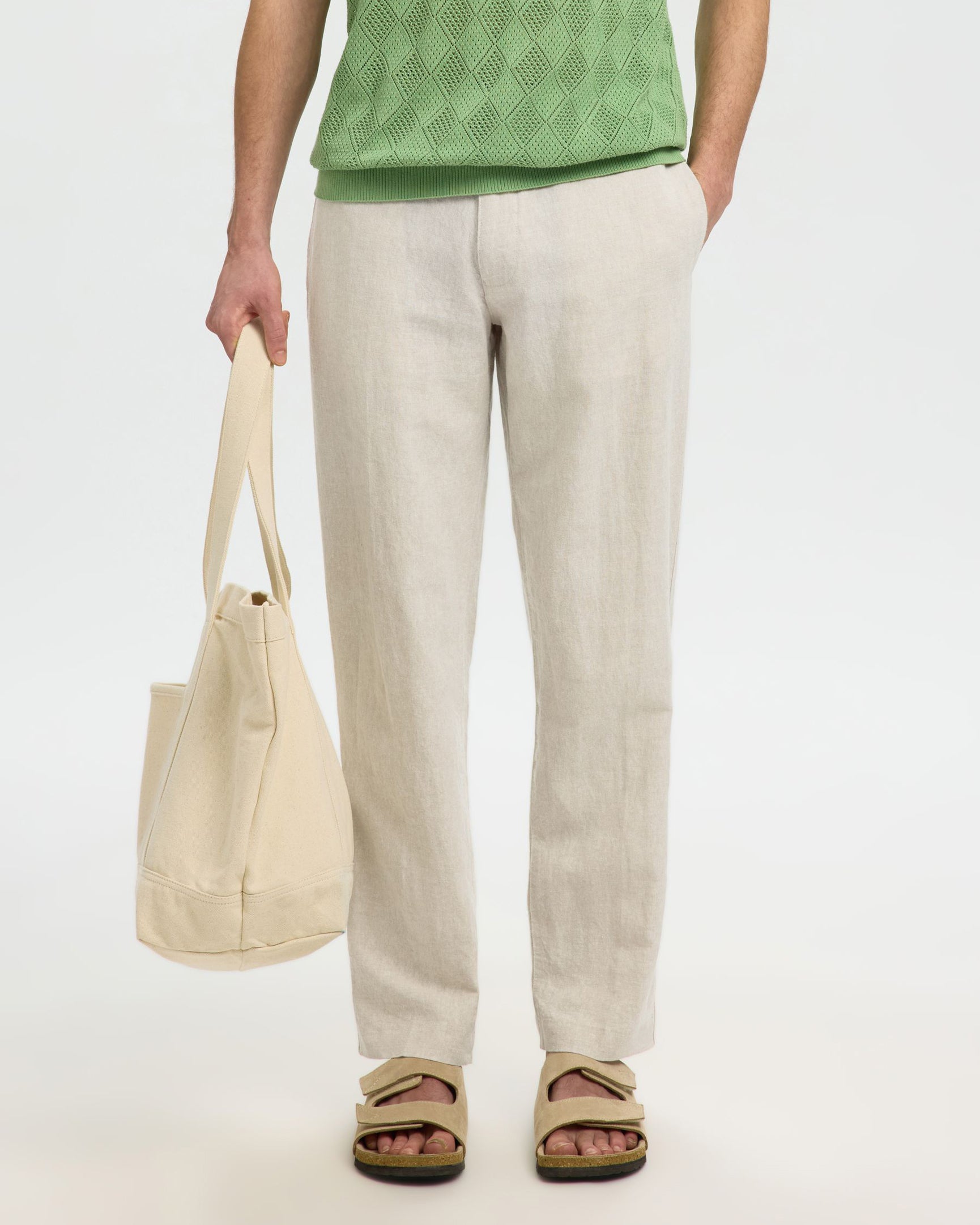 Pantalone 196 Straight Leroy Linen Blend Pure Cashmere