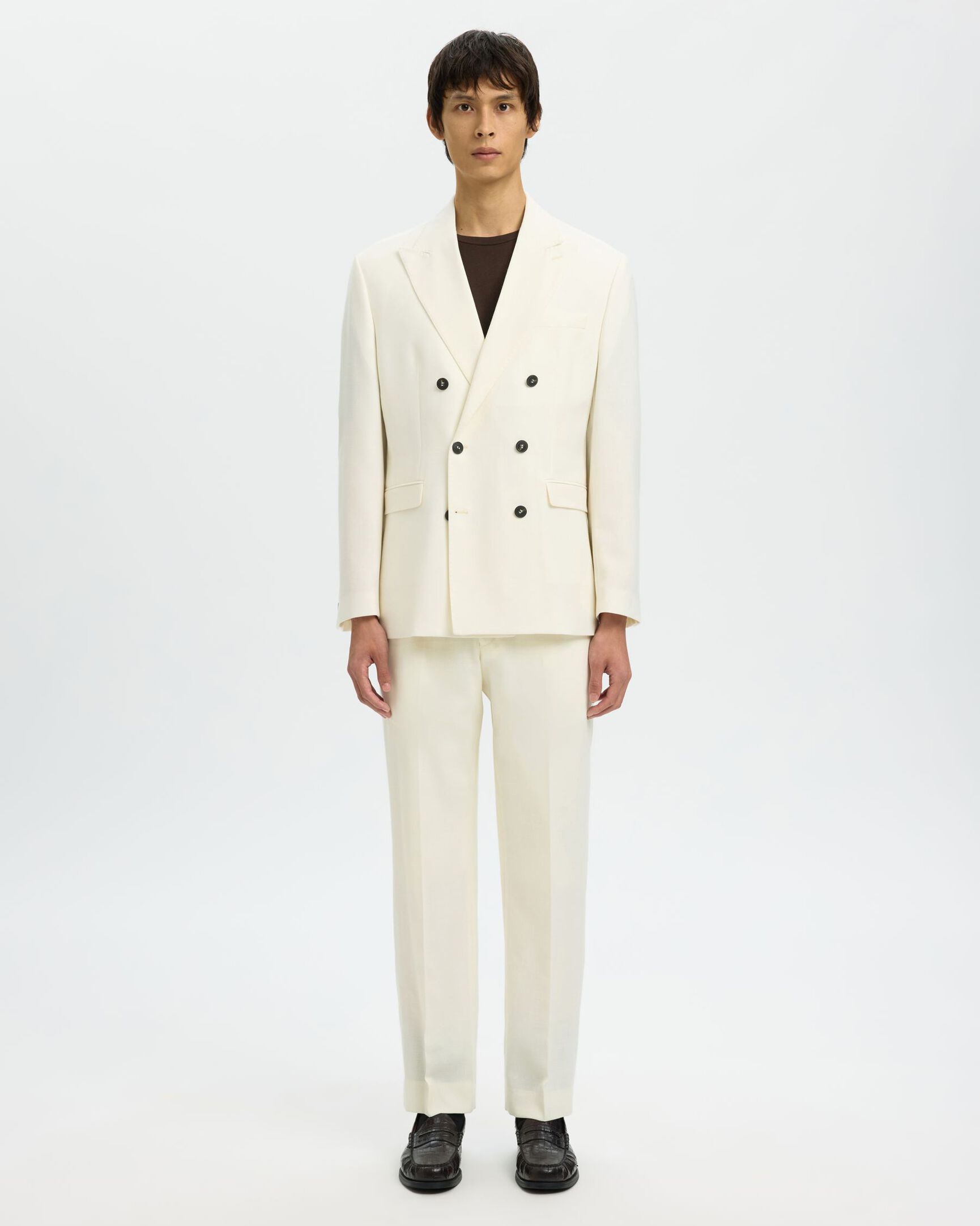 Pantalone Reg Beck Wool Blend Egret