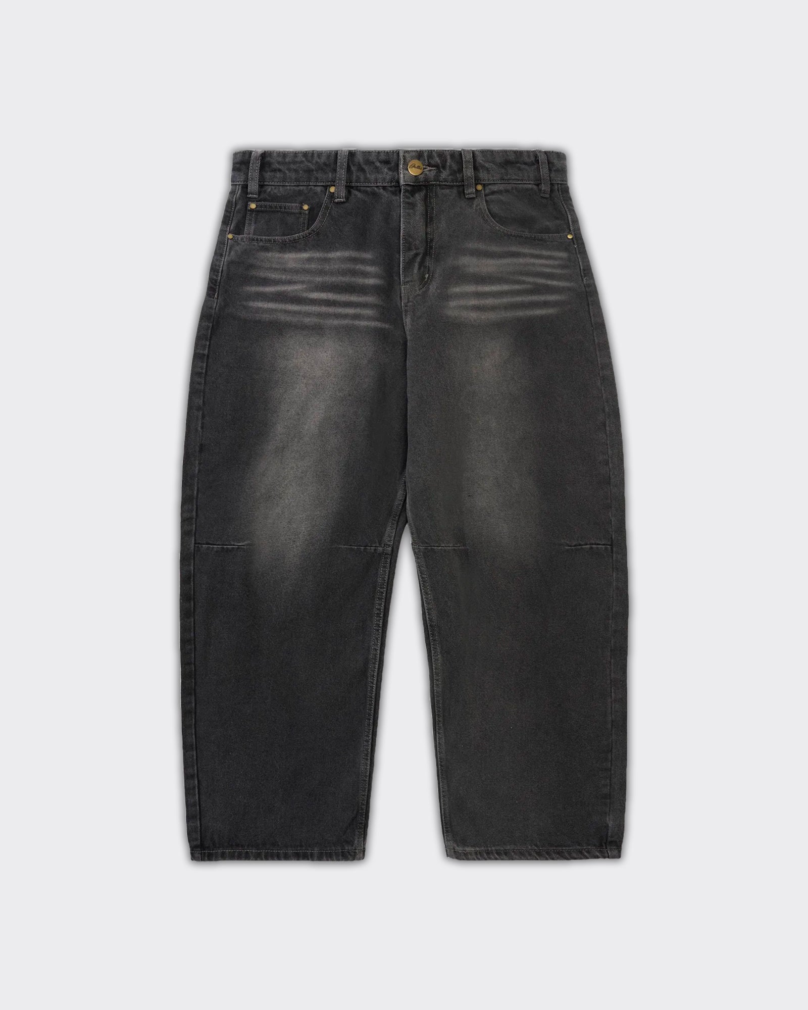 Jeans Wide Cut Denim Washed Black