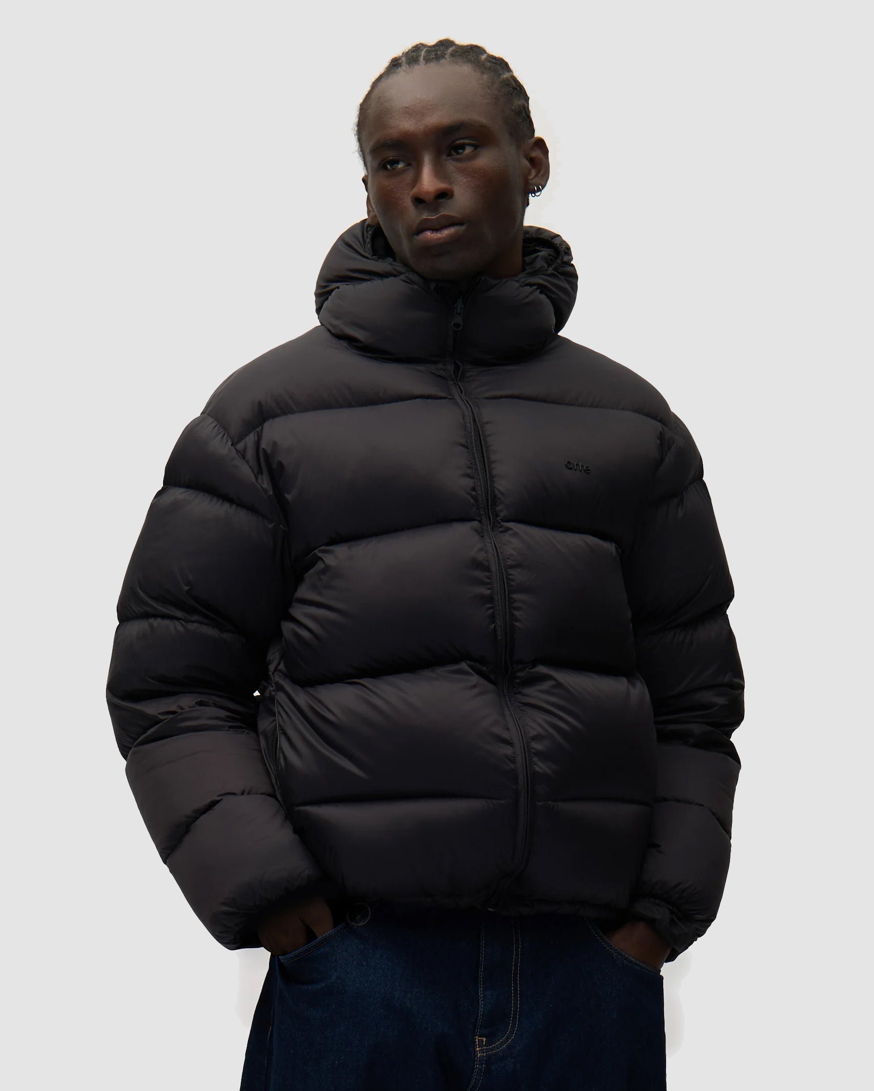 Cropped Puffer Jacket Black