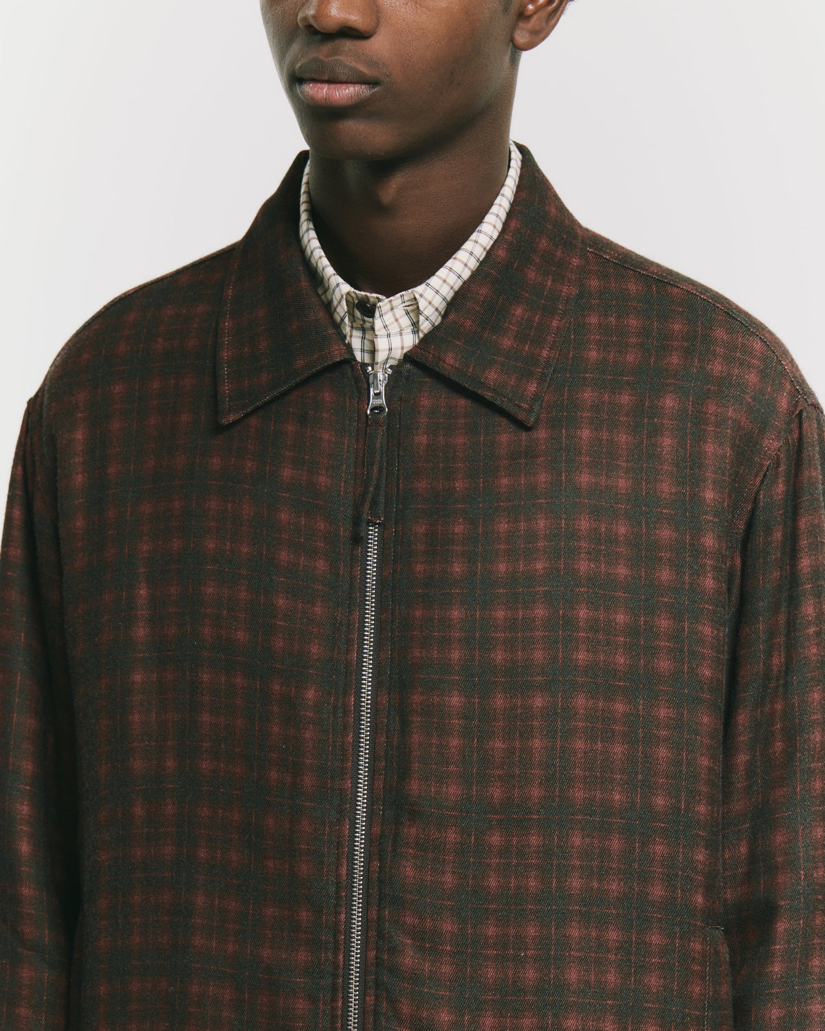 Giacca Zip Up Slim Shirt Egadi Check
