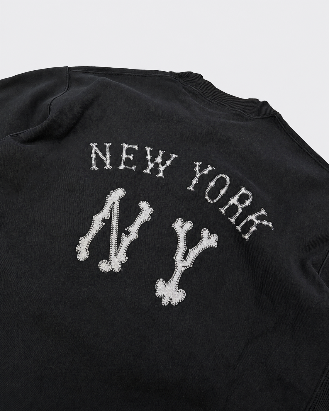 Felpa Girocollo Ny Washed Nera