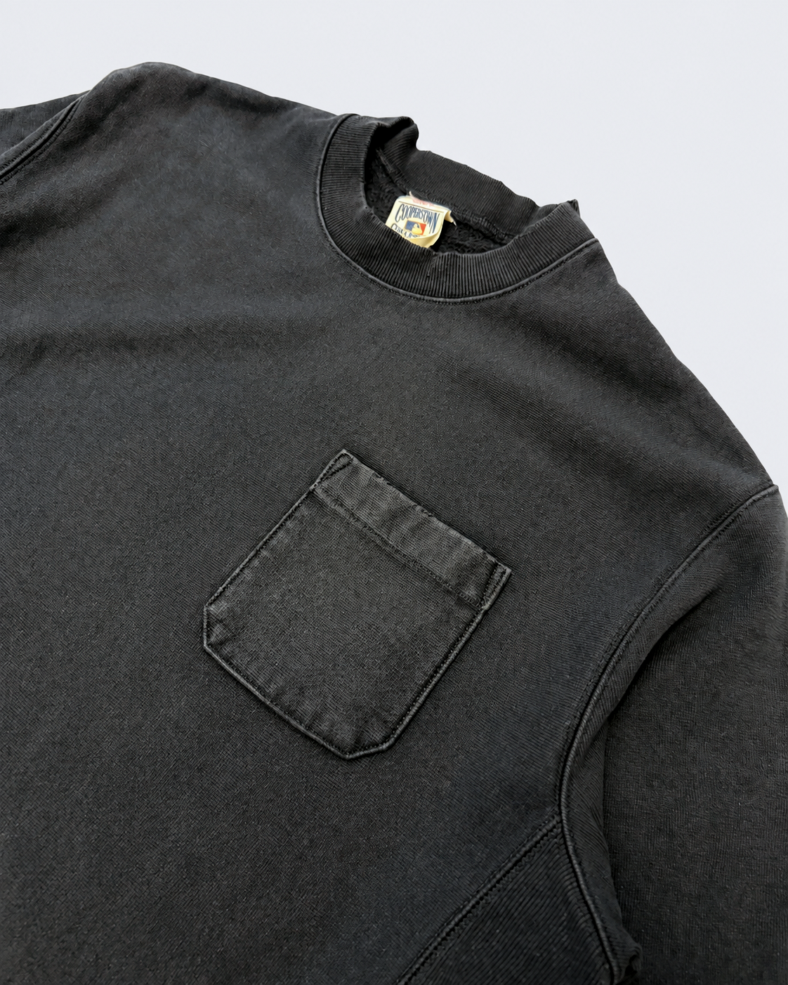 Felpa Girocollo Ny Washed Nera