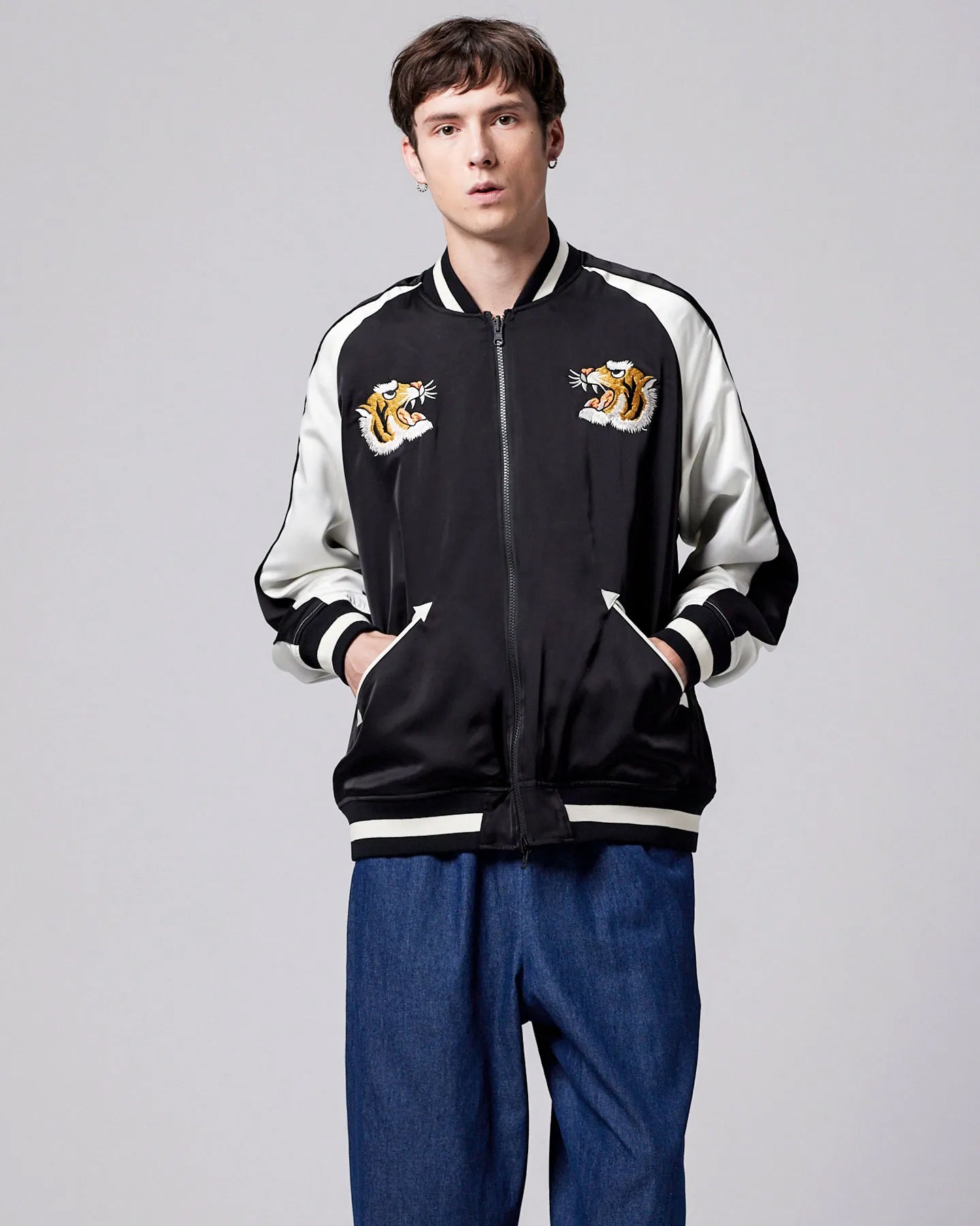 Giacca Varsity Reversibile Jpn Ska Nera/Bianca
