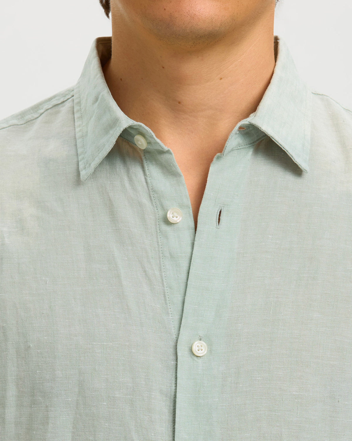 Camicia Regkylian Linen Aqua Gray