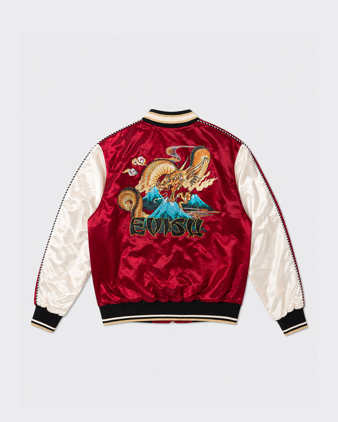 Bomber Jacket Whale Embroidery Souvenior Burgundy