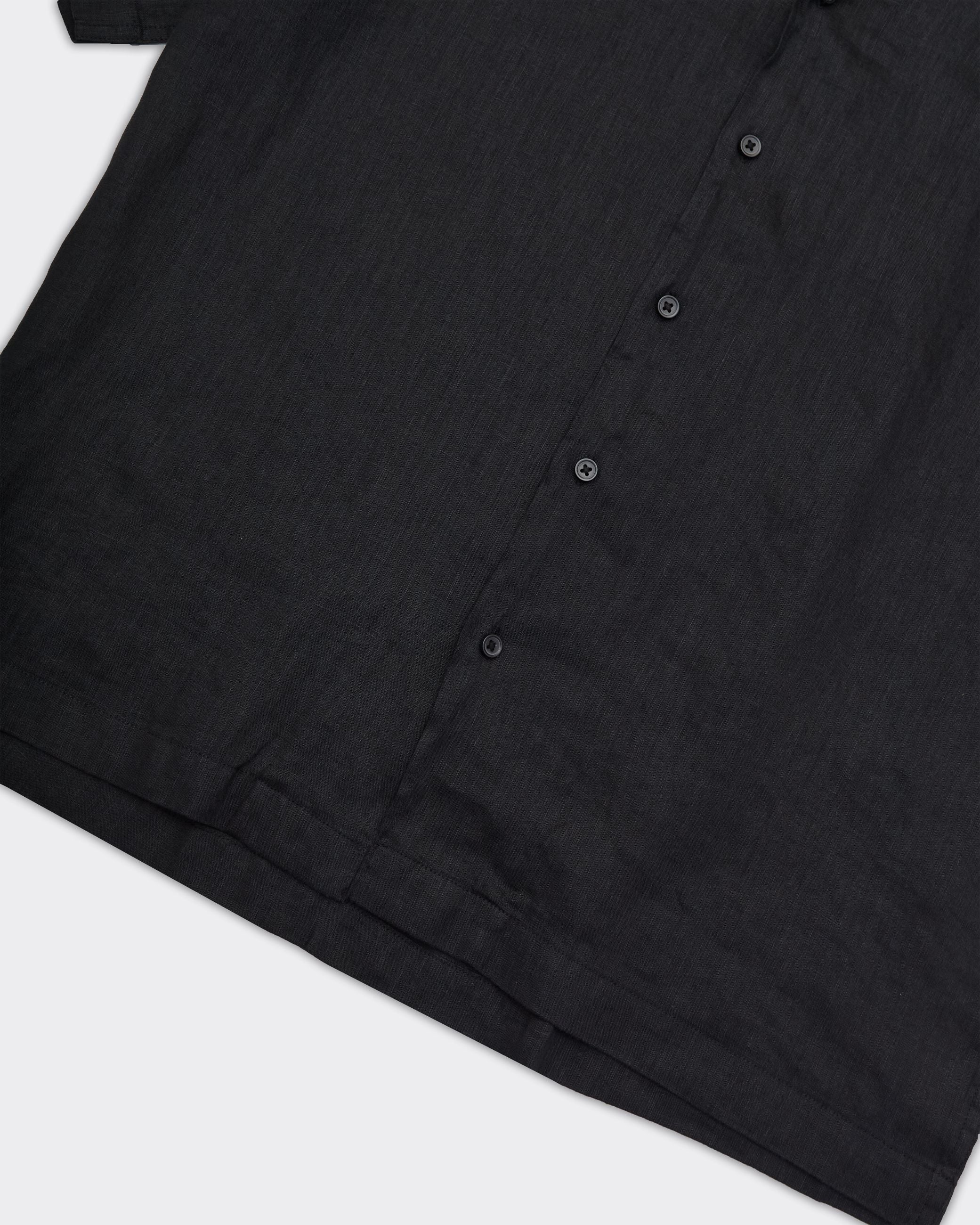 Kylian Resort Linen SS Shirt Black