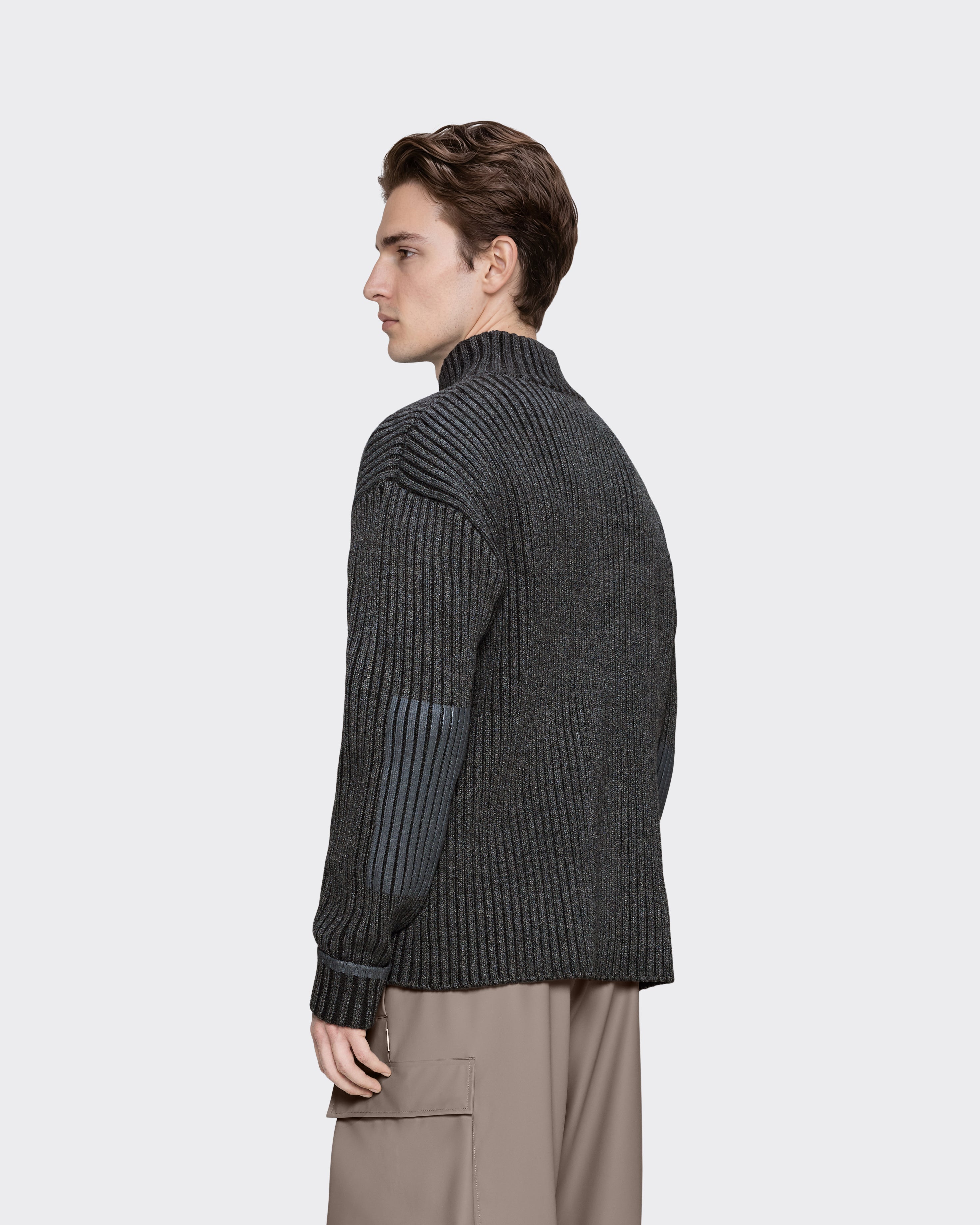 Knit Half Zip Sapa Grigio Scuro/Nero