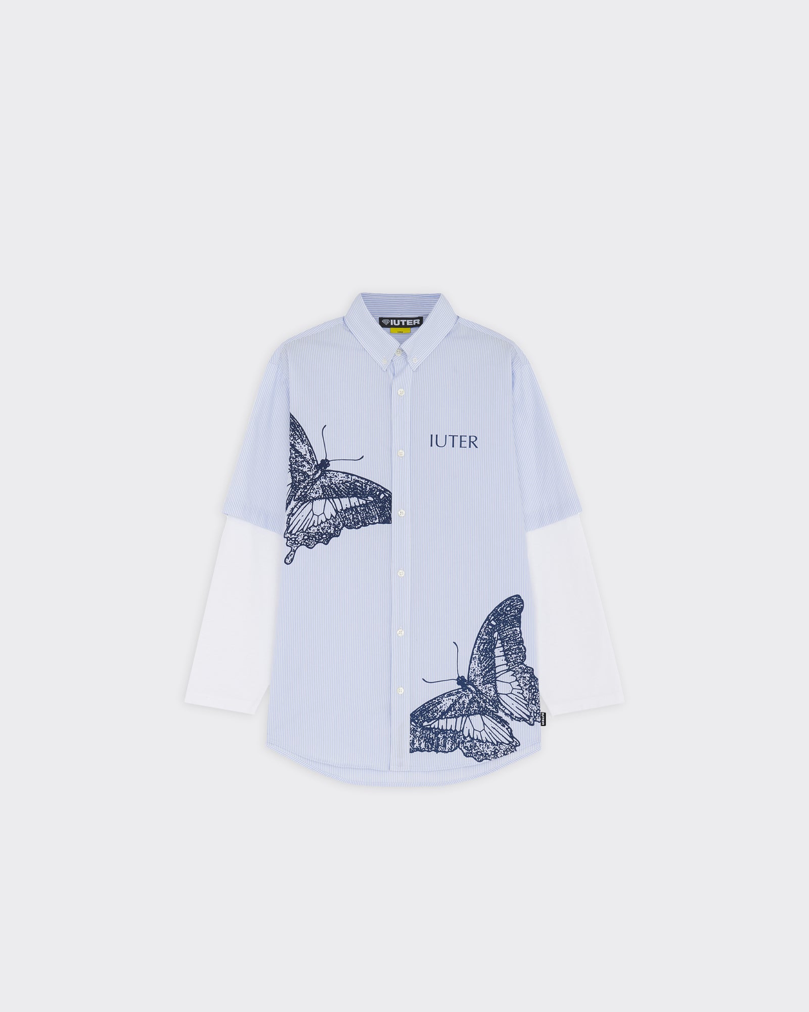 Camicia Double Butterfly Stripes Light Blue