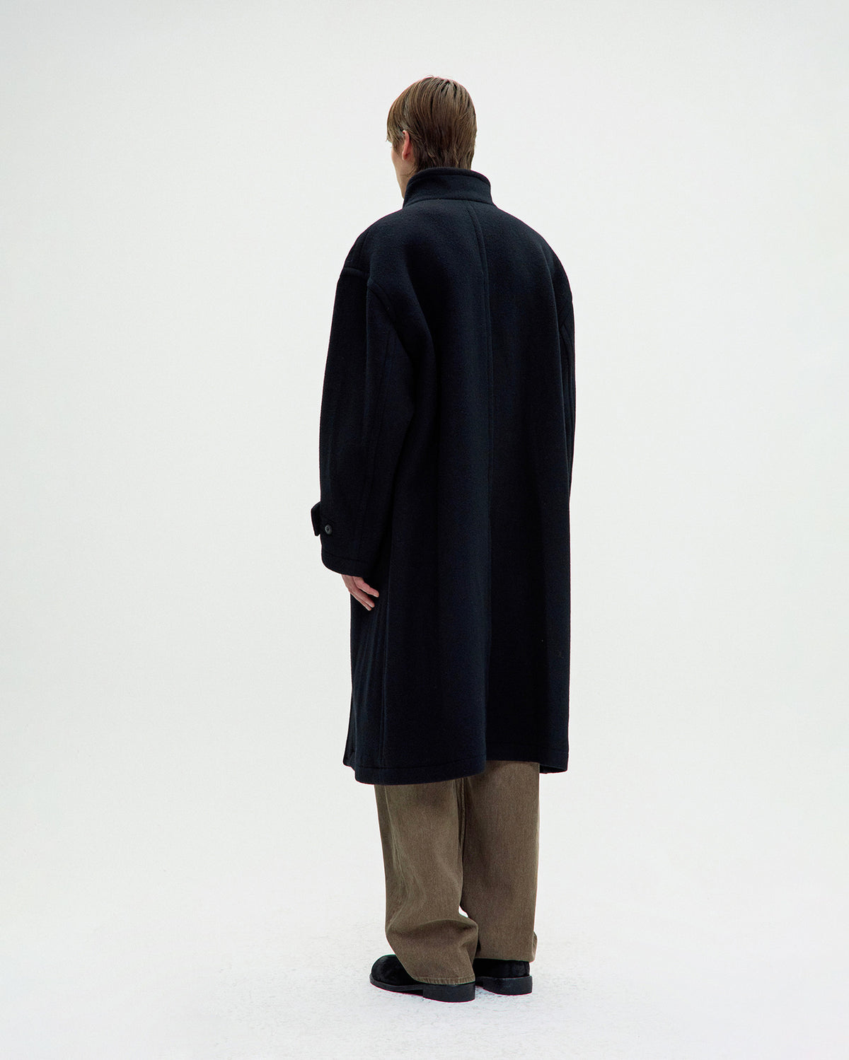 Cappotto Virgin Wool High-Neck Nero