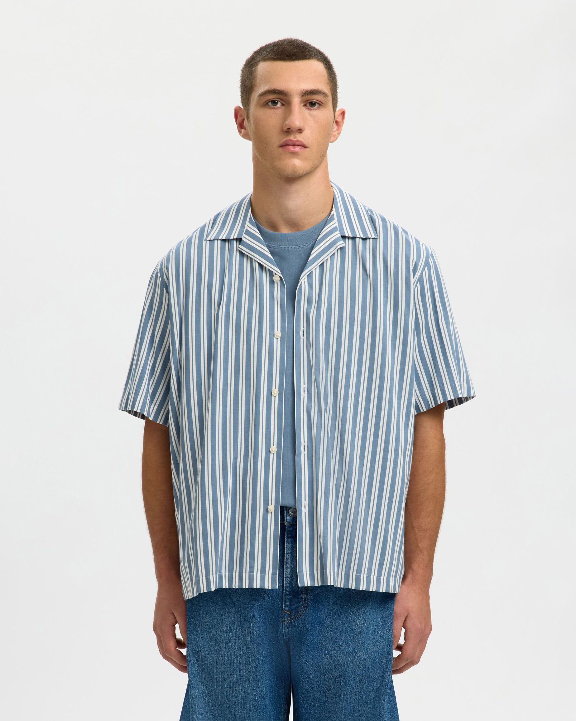 Camicia Ss Relax Air MIx Blue Mirage