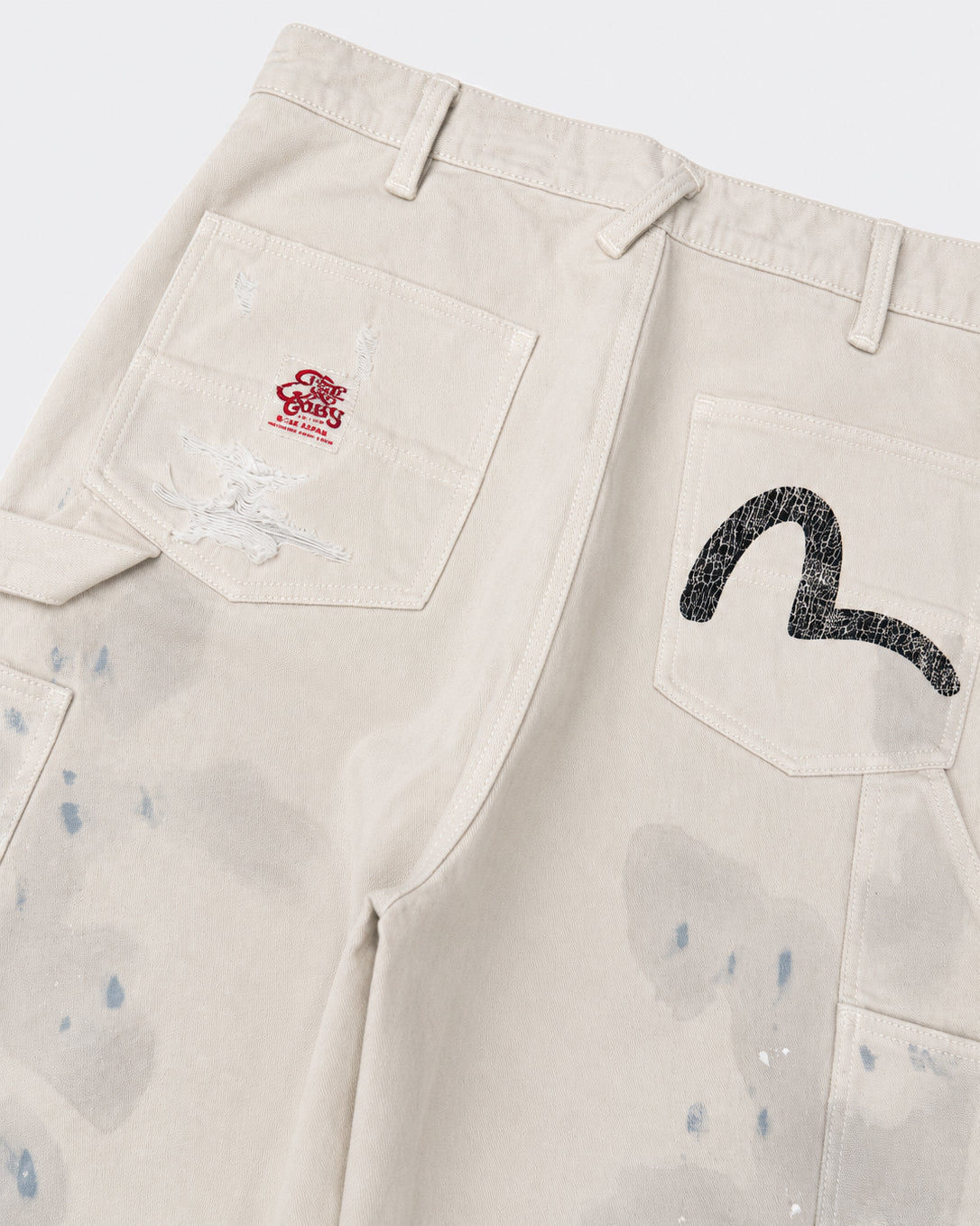 Pantaloni Distressed Double Knee Bianchi