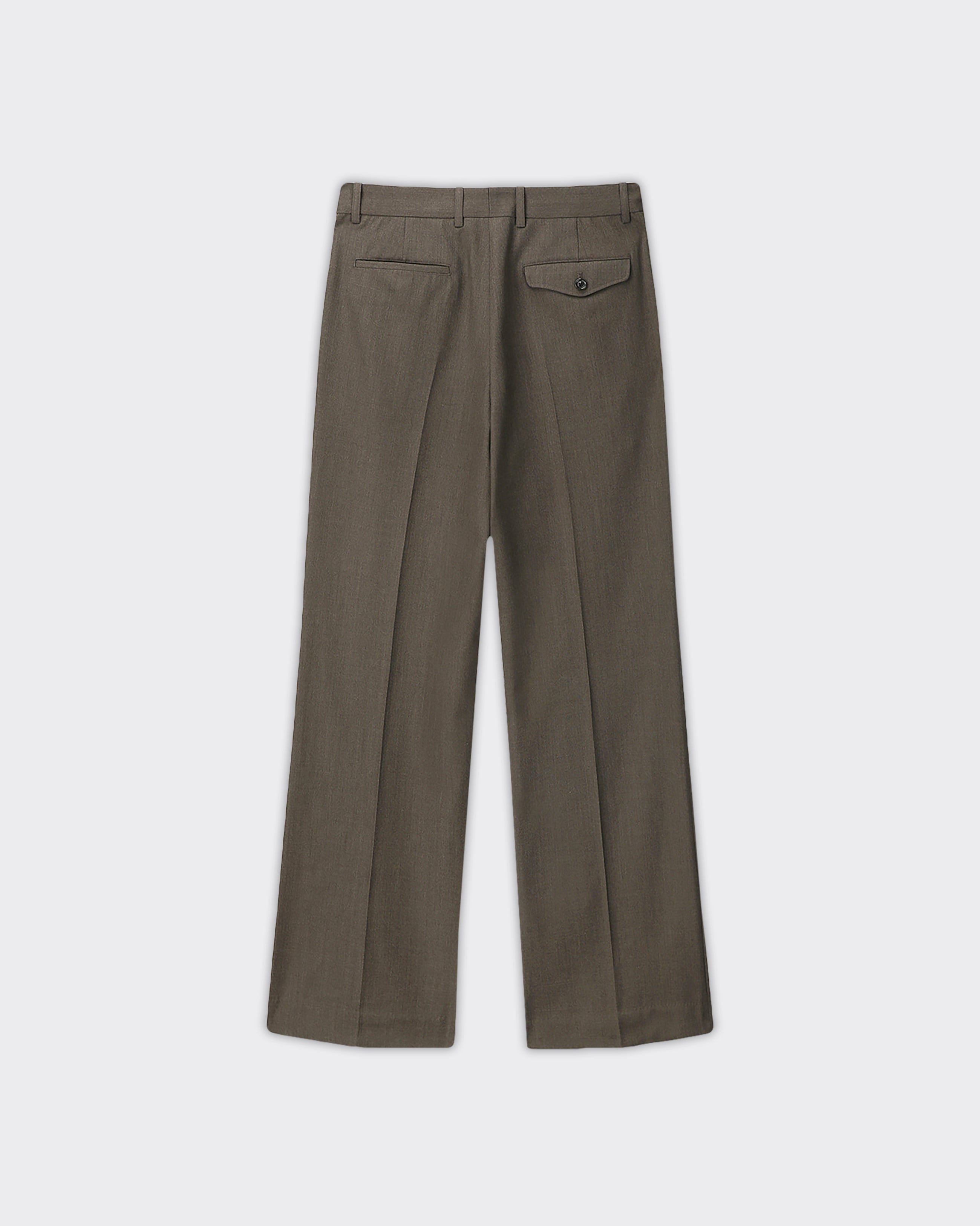 Pantalone Pleated Melange Wool Hazelnut