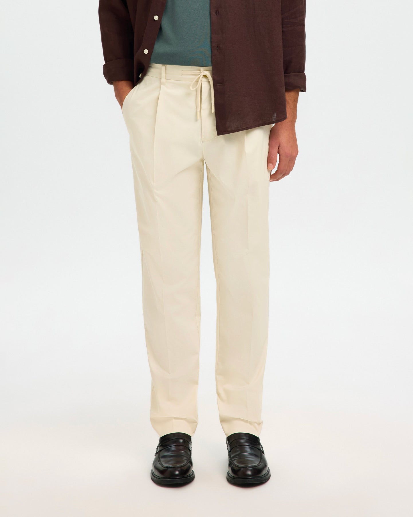 Pantaloni Leroy Pleat Reg Tape Birch