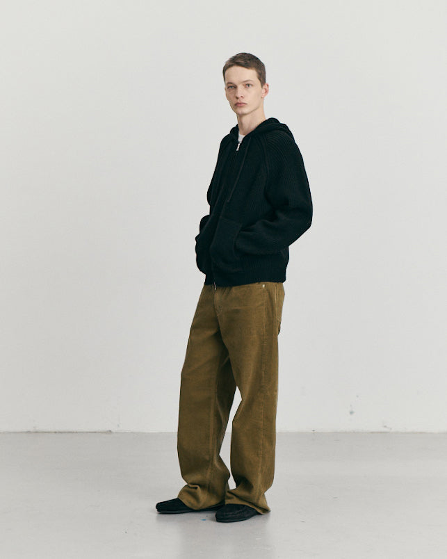 Felpa Zip Knit Nera