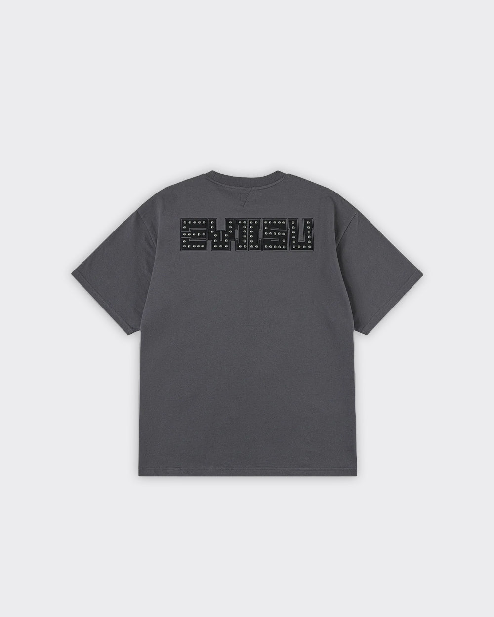 T-Shirt Seagull Printed Metal Studs Charcoal