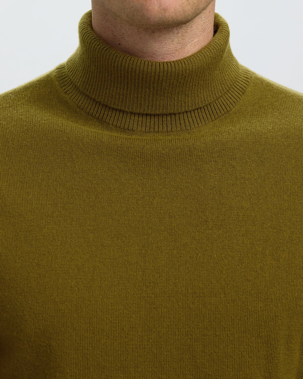 Pullover Tray Brushed Knit Merino Roll Fir Green