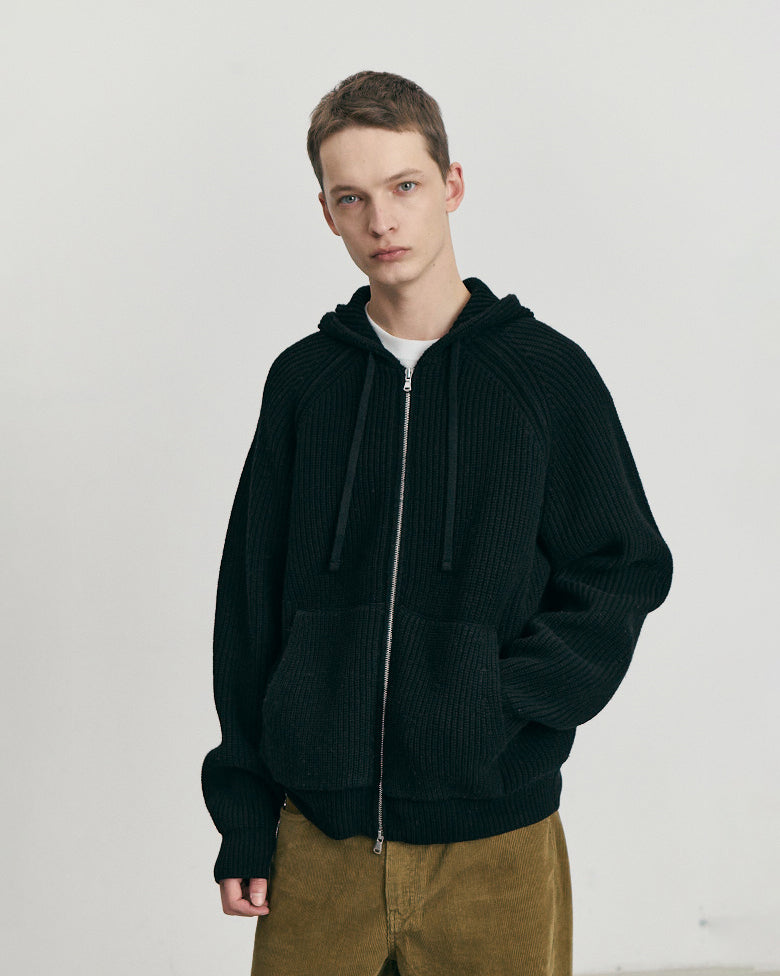 Felpa Zip Knit Nera