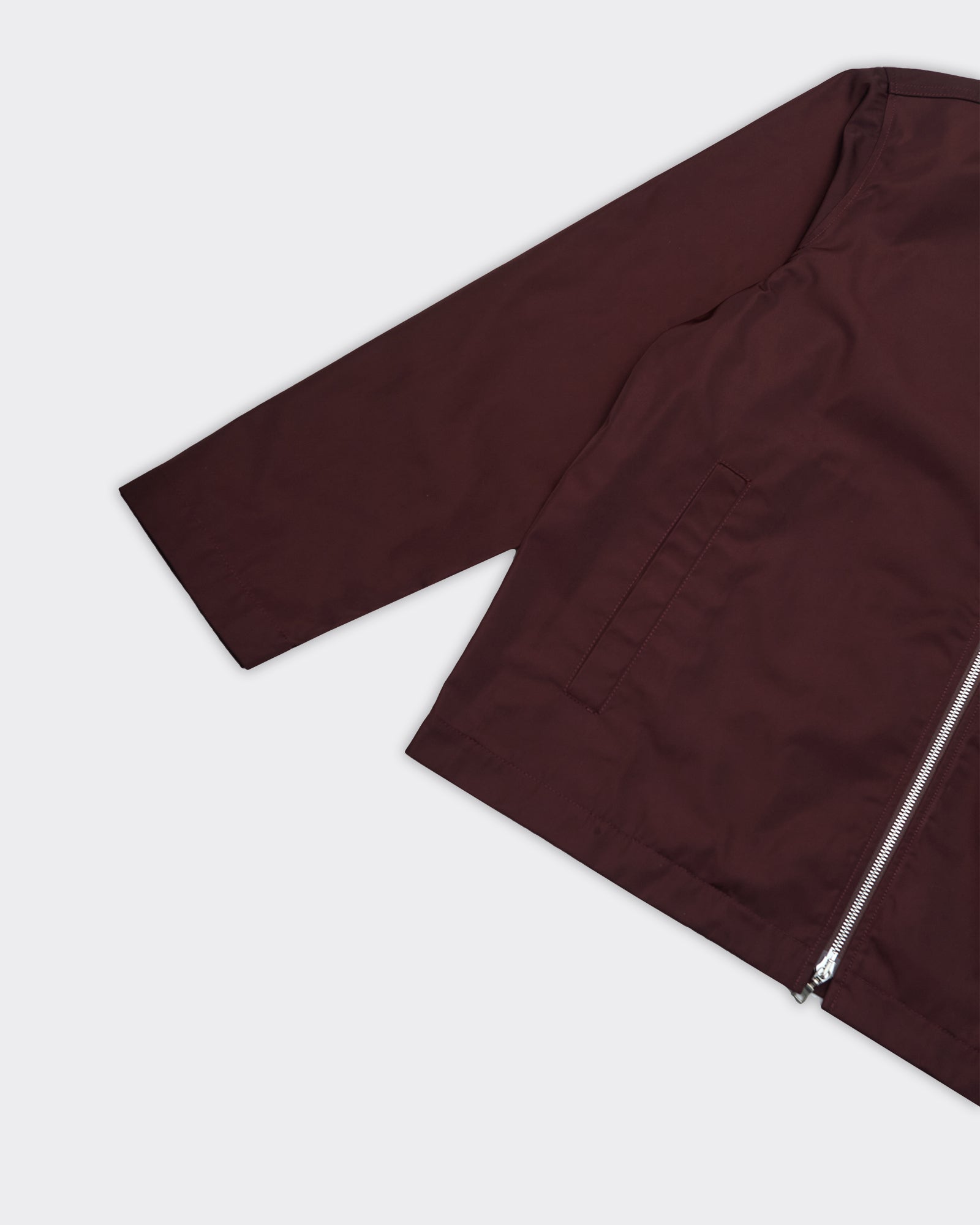 Camicia Zip Up Slim Bordeaux