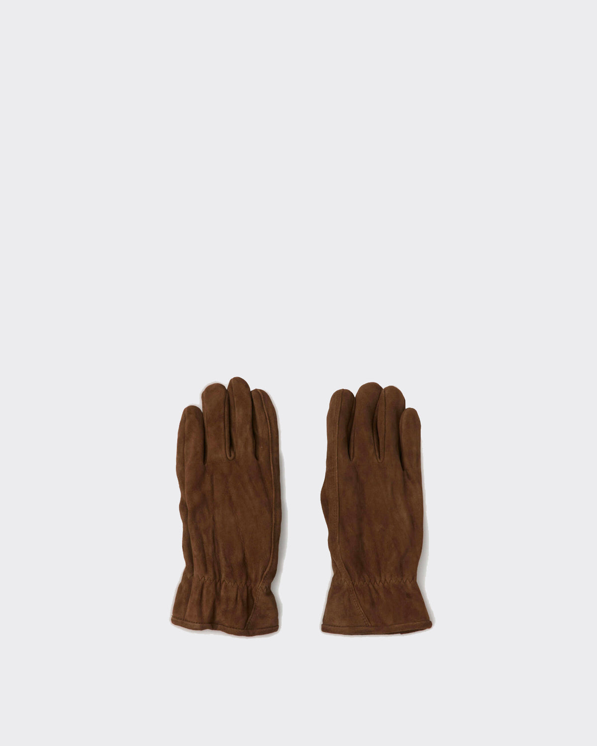 Guanti Goatskin Pleated Washed Dark Brown