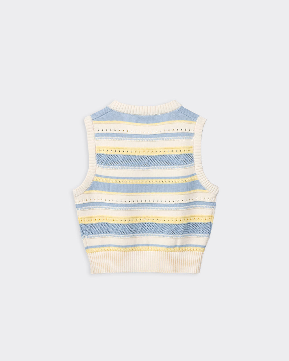 Vest Unisex Crafted Knit Crema / Soft Blu