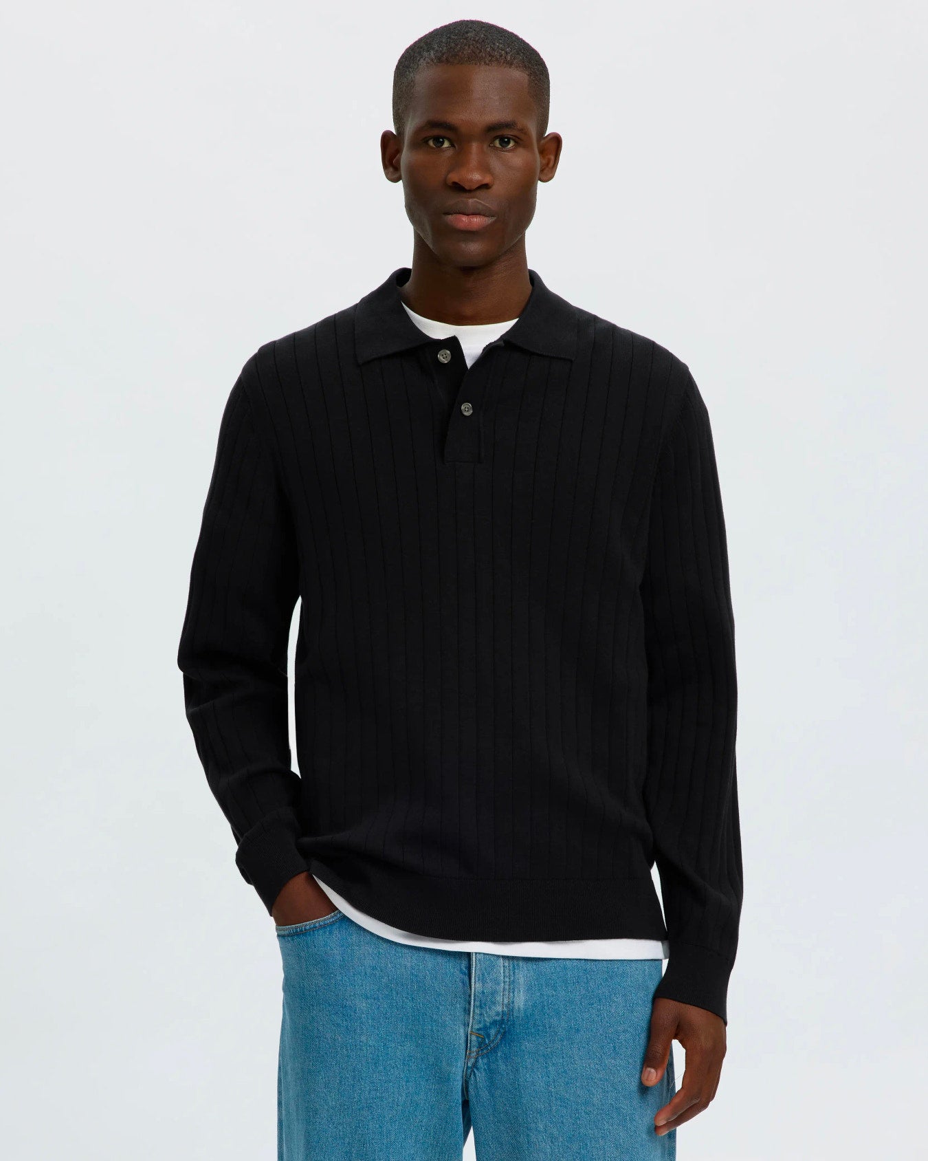 Polo Knit Rib Torino Nera