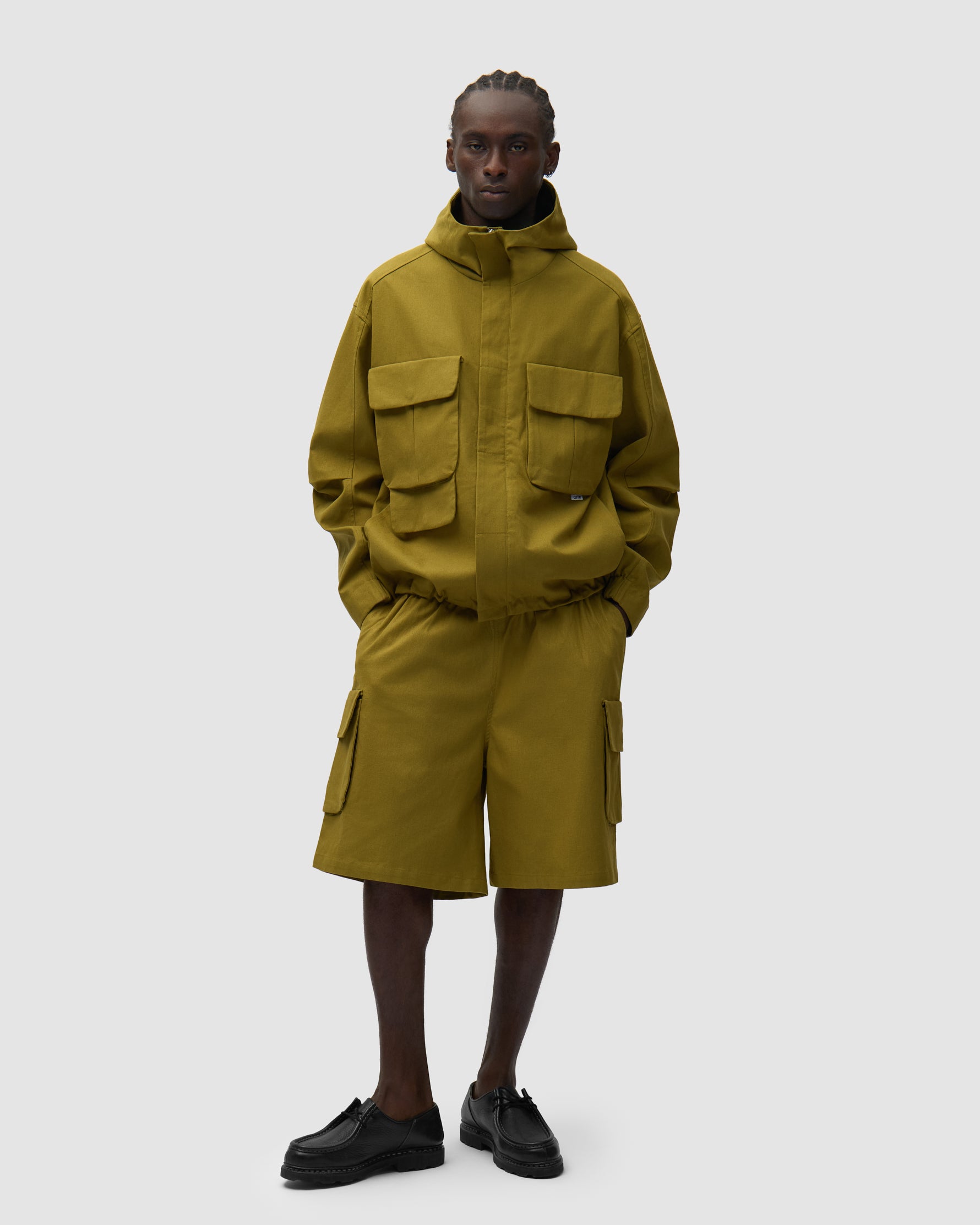 Shorts Linen Cargo Verdi