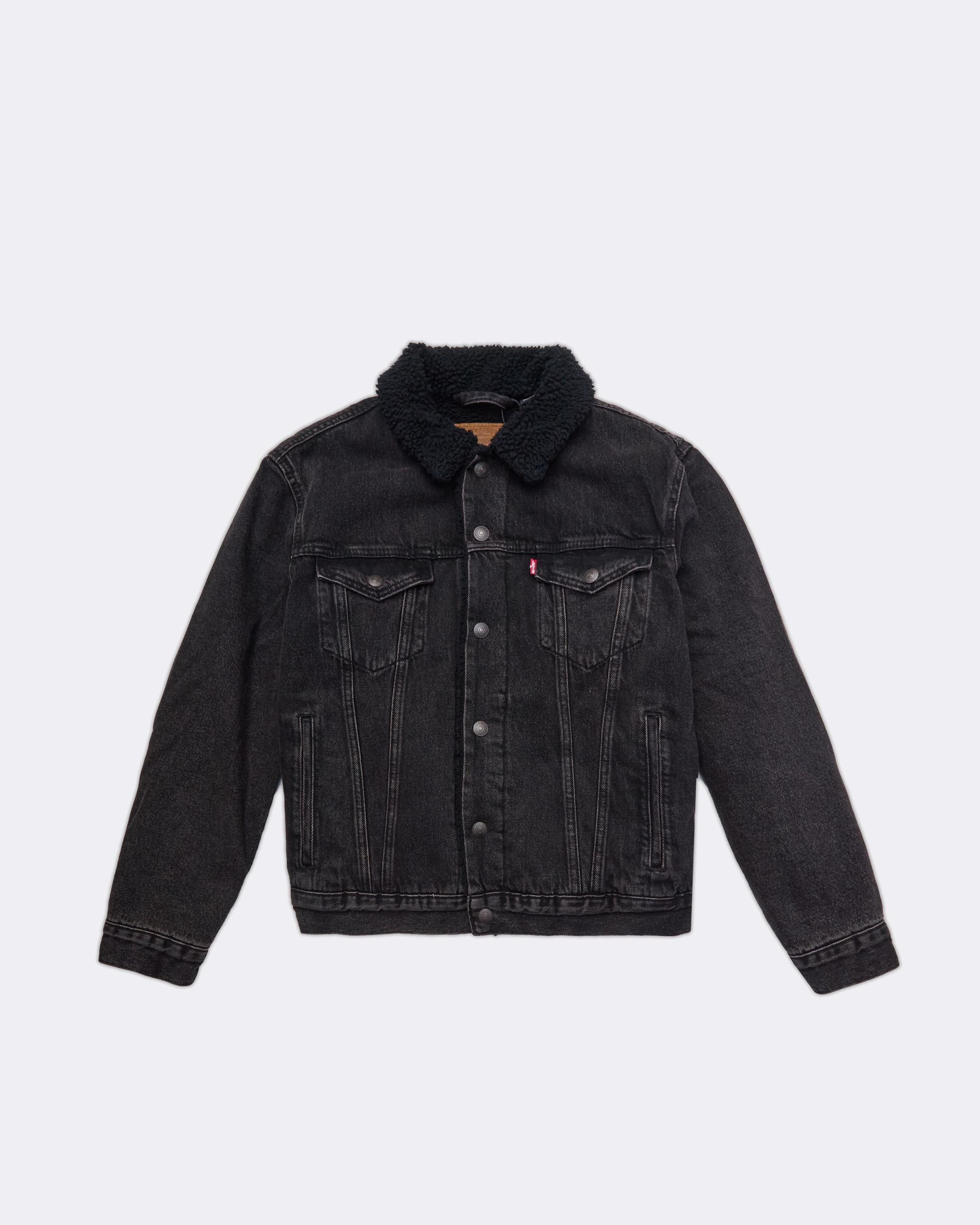 Denim Type 3 Sherpa Trucker Jacket Black