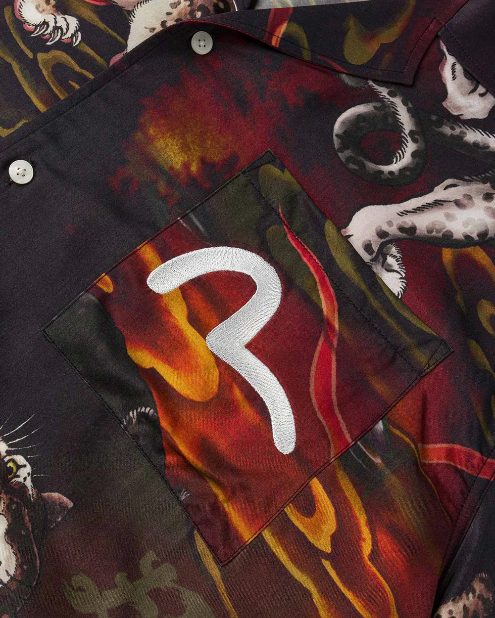 Camicia Leopard Allover Nera