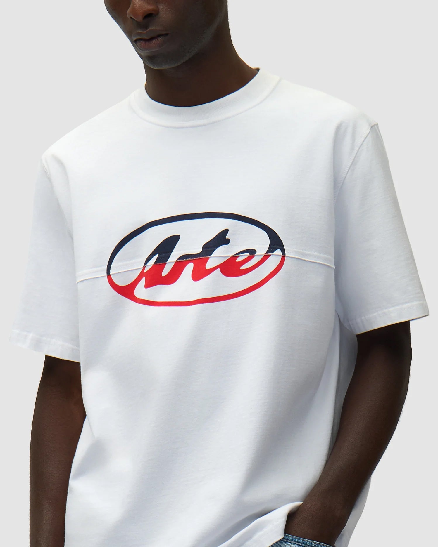 T-Shirt Circle Logo Cut Bianca