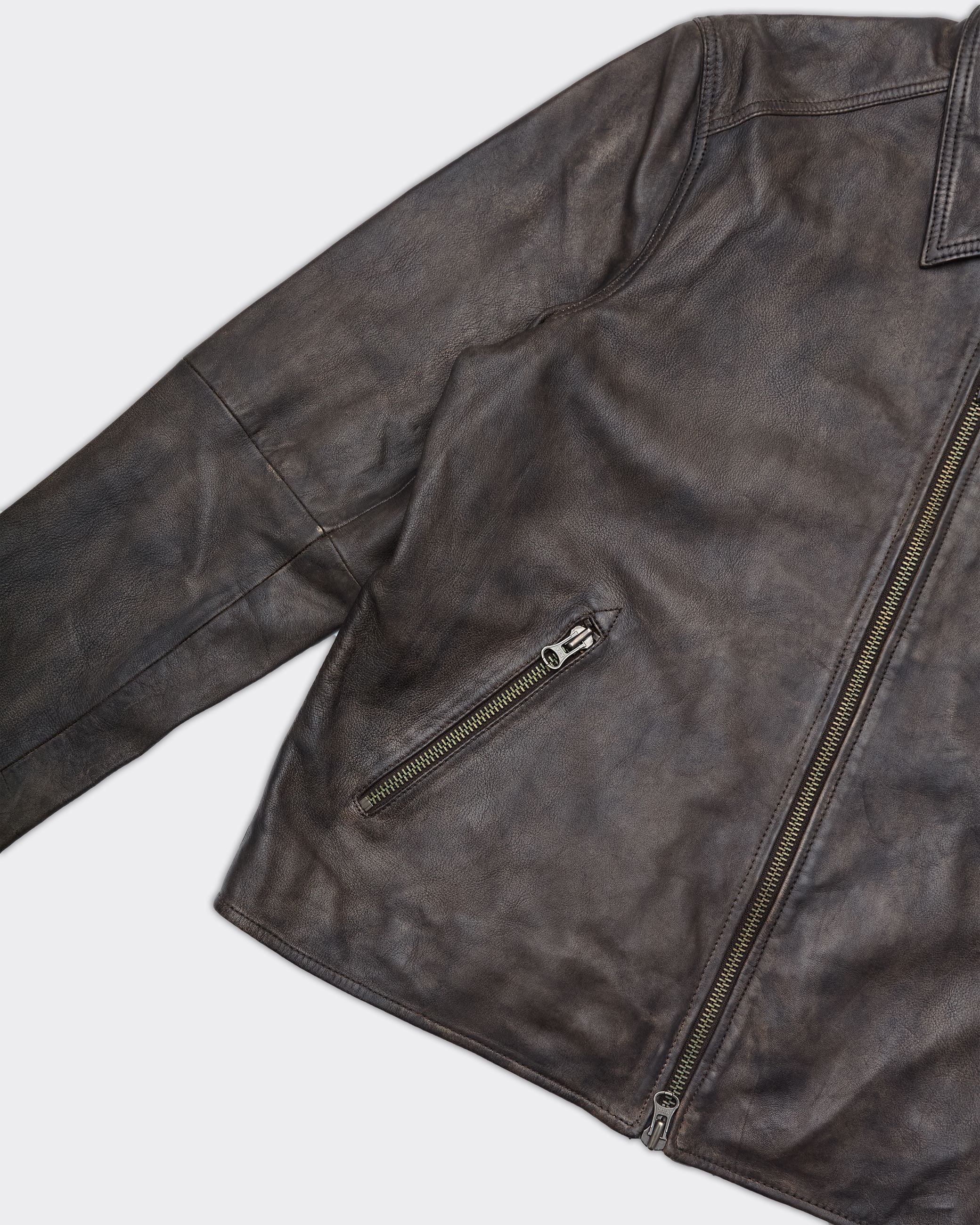 Giacca In Pelle Sacliff Washed Brown