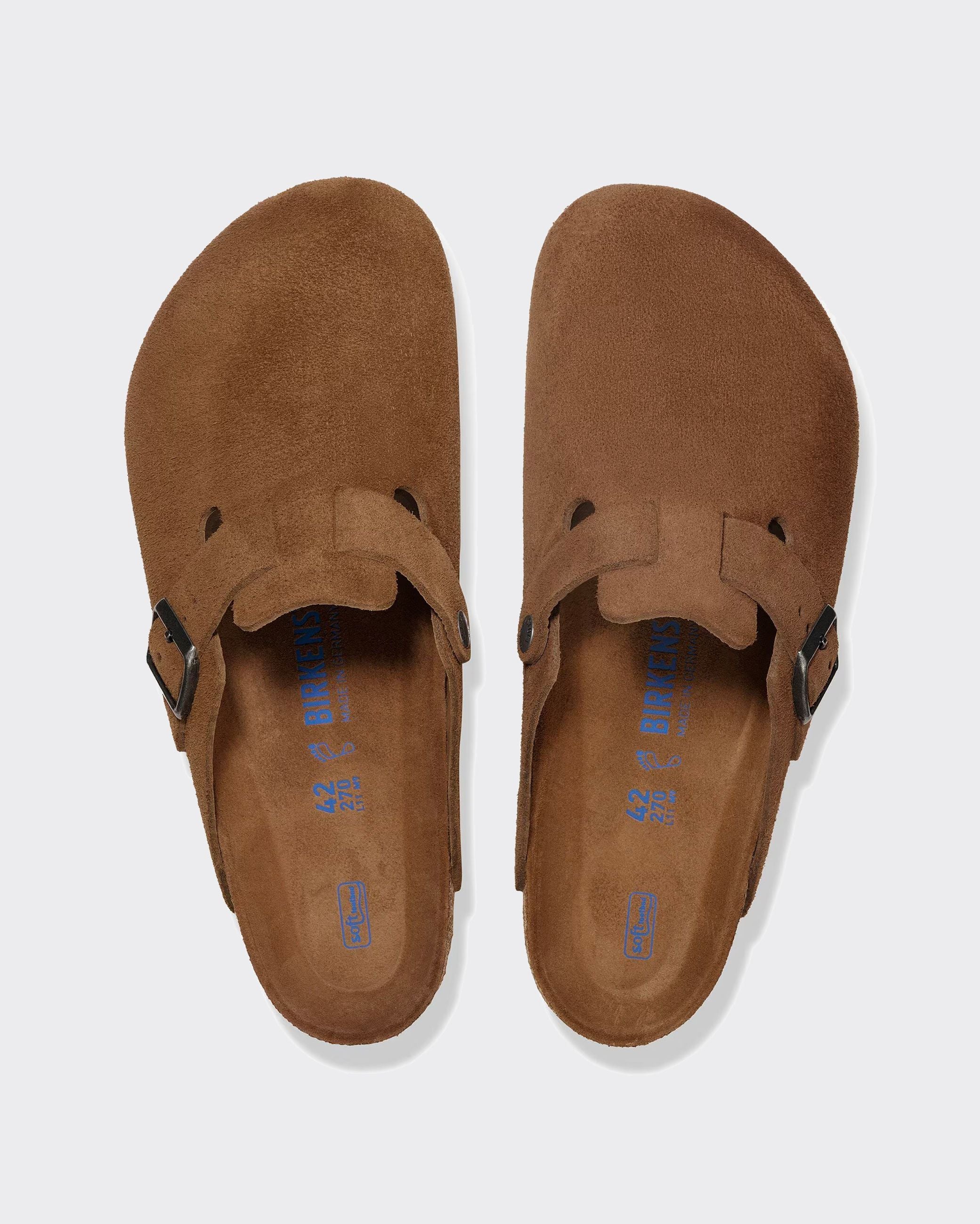 Ciabatta Boston Softbed Suede Leather Dark Tea
