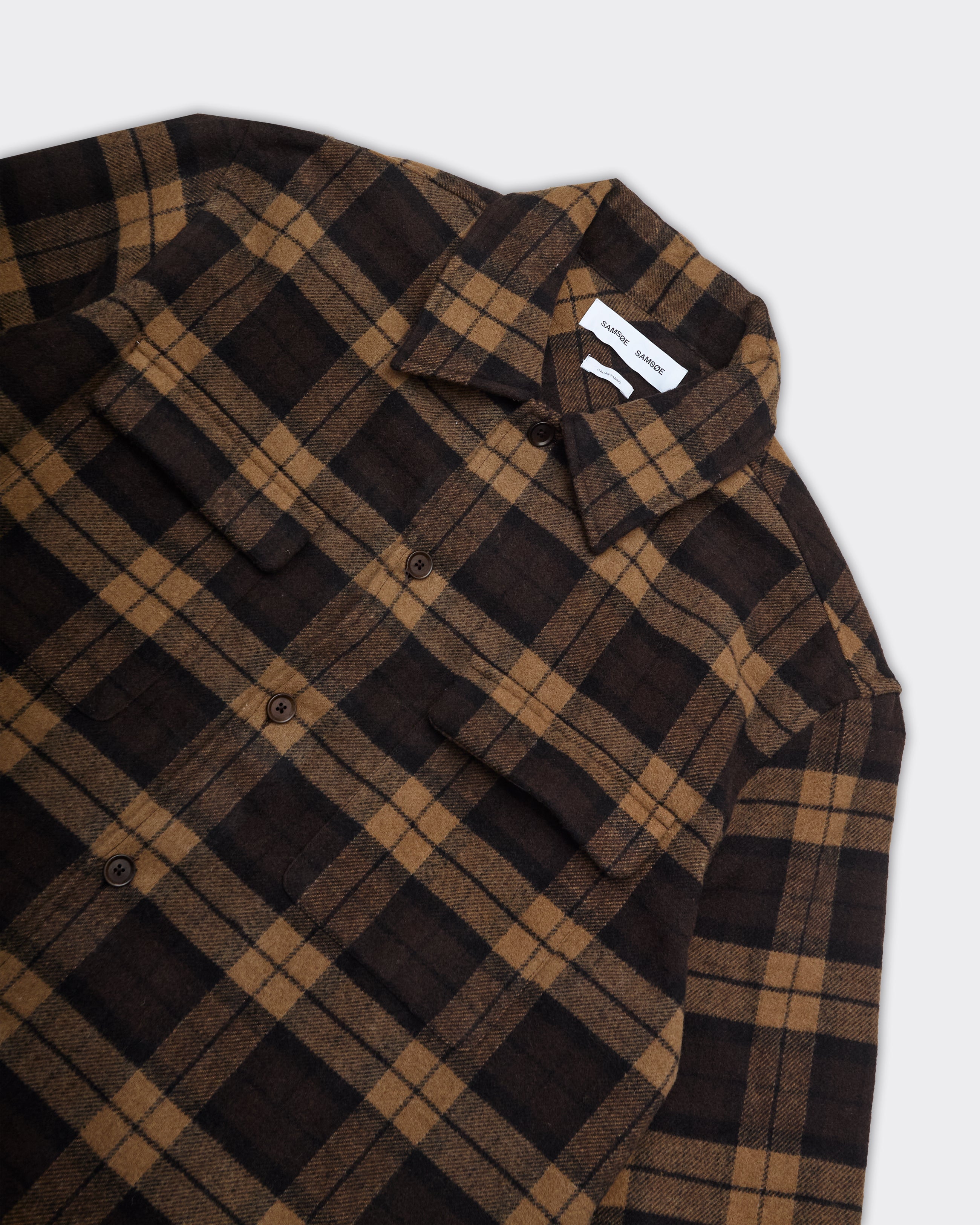 Camicia Overshirt Sacastor Check Marrone/Nera