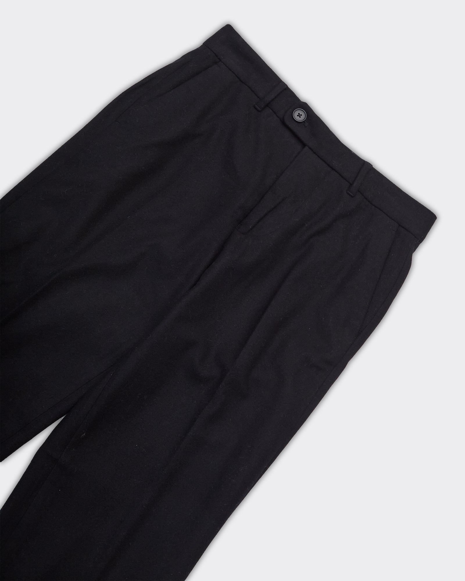Pantalone Straight Terry Wool Blend Nero