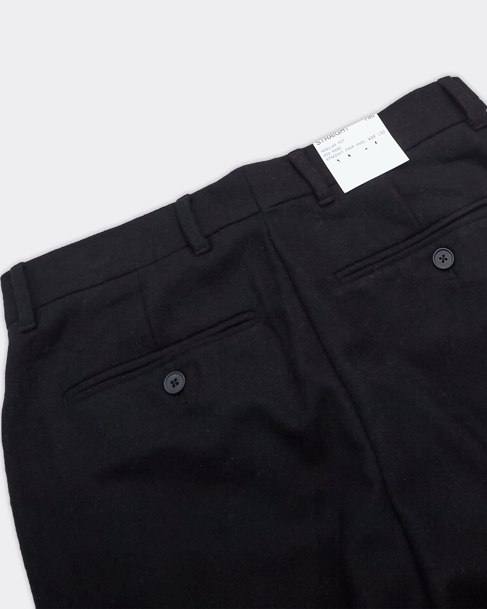 Pantalone Straight Terry Wool Blend Nero