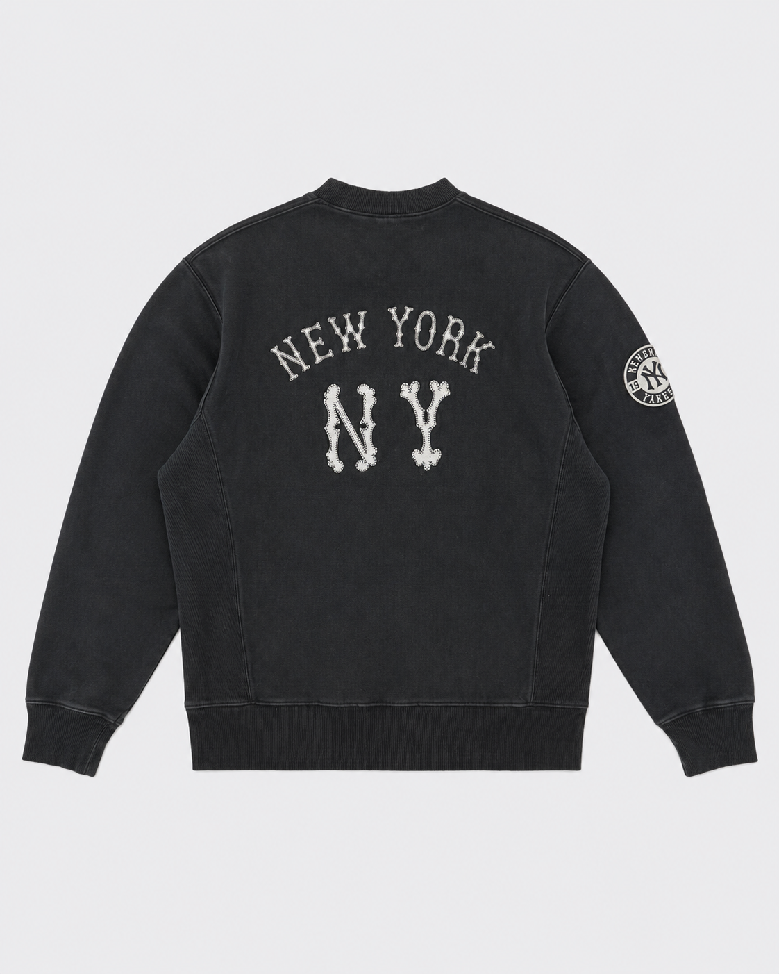 Felpa Girocollo Ny Washed Nera