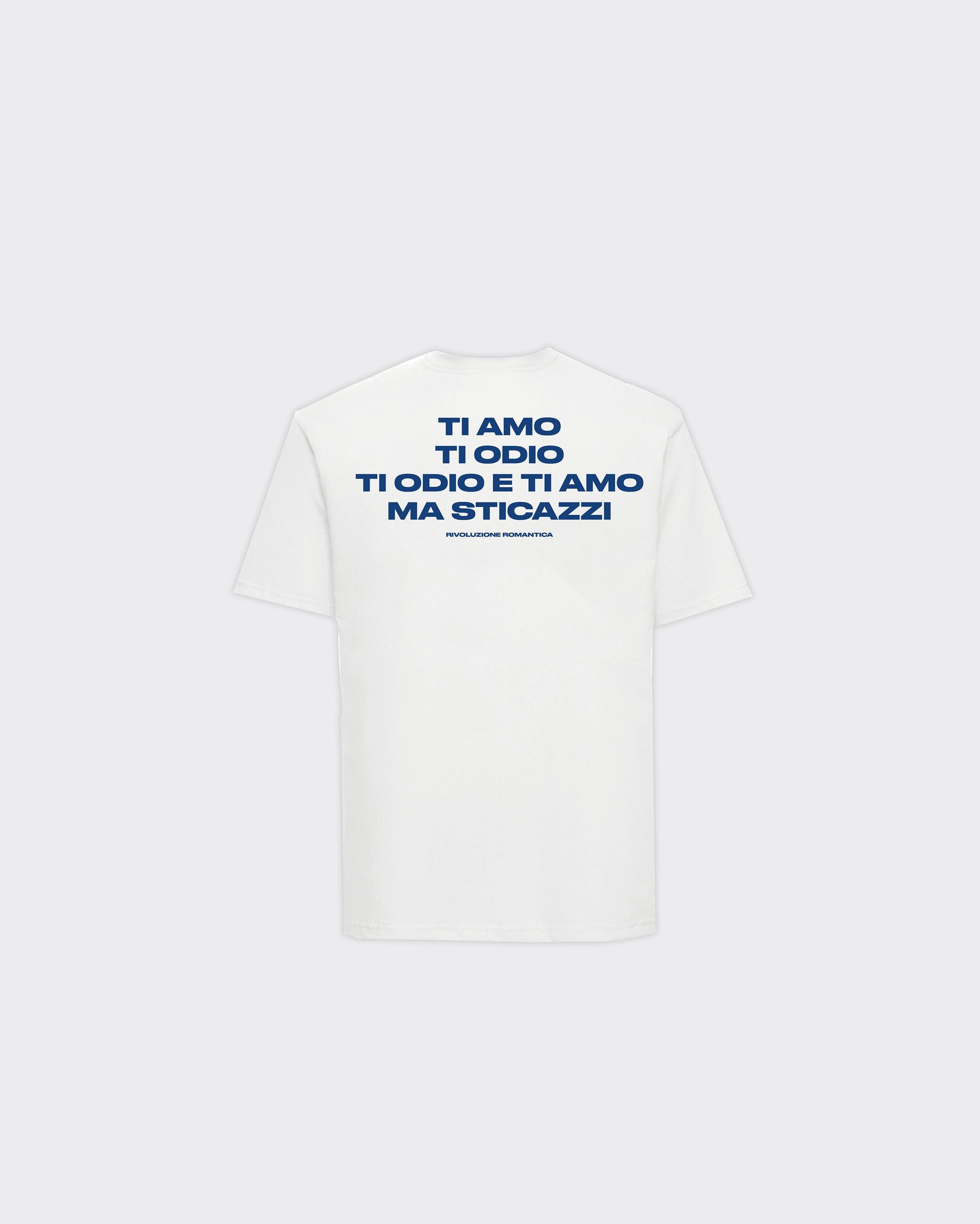 T-Shirt Ti Amo tTi Odio Sti Cazzi Bianca