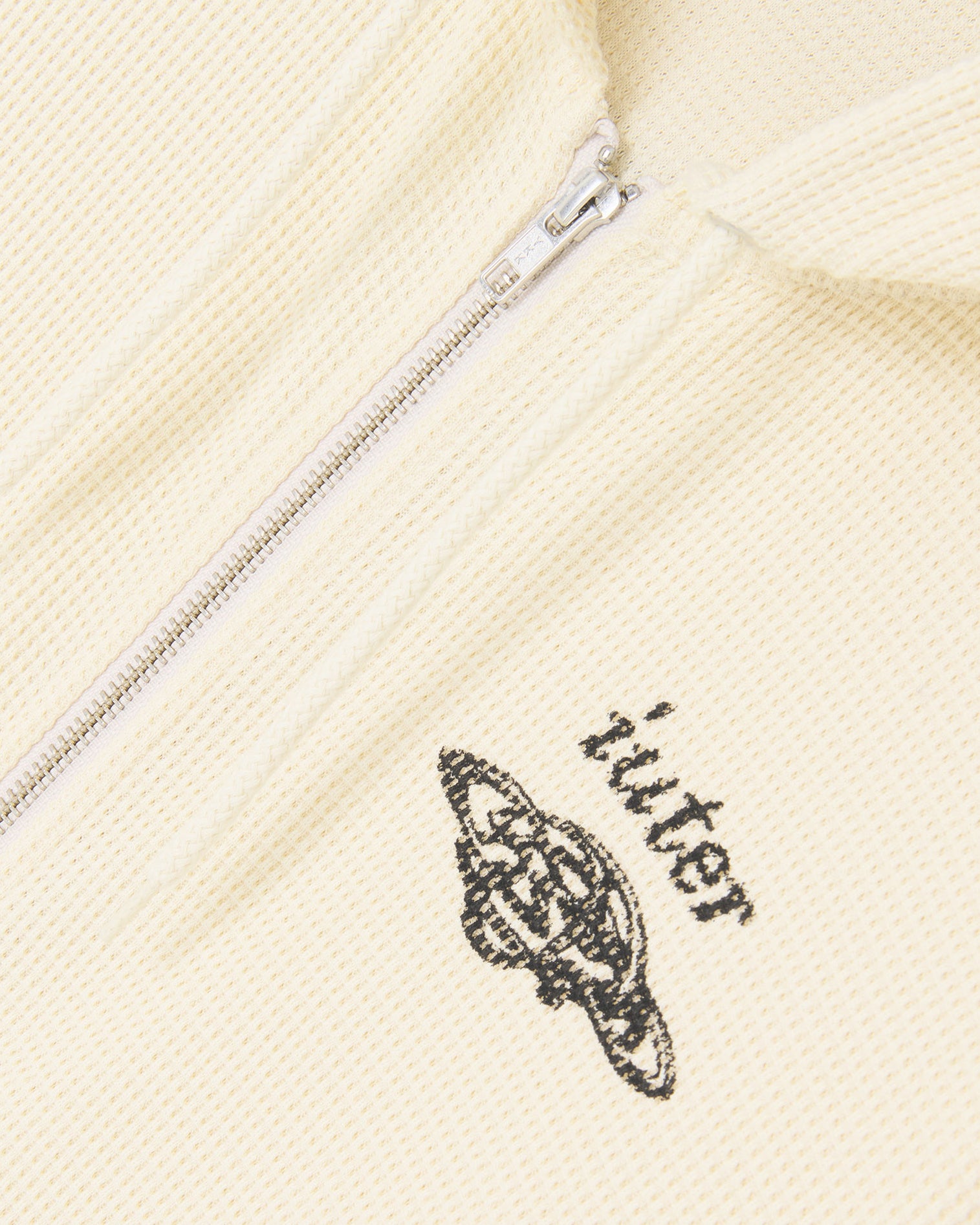 Felpa Zip Bijoux Waffle Avorio