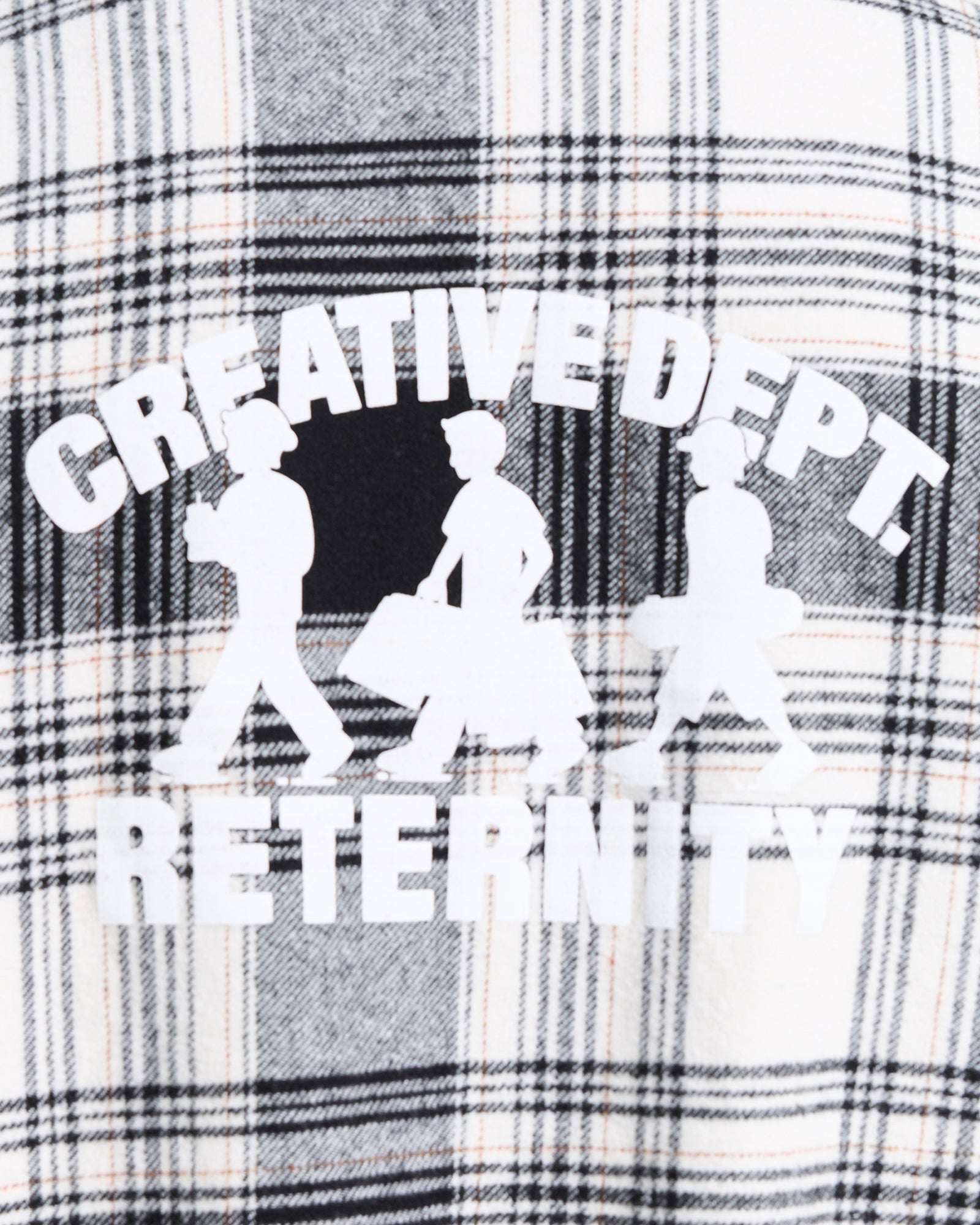 Camicia Flannel Creative Dept Logo Bianca/Nera