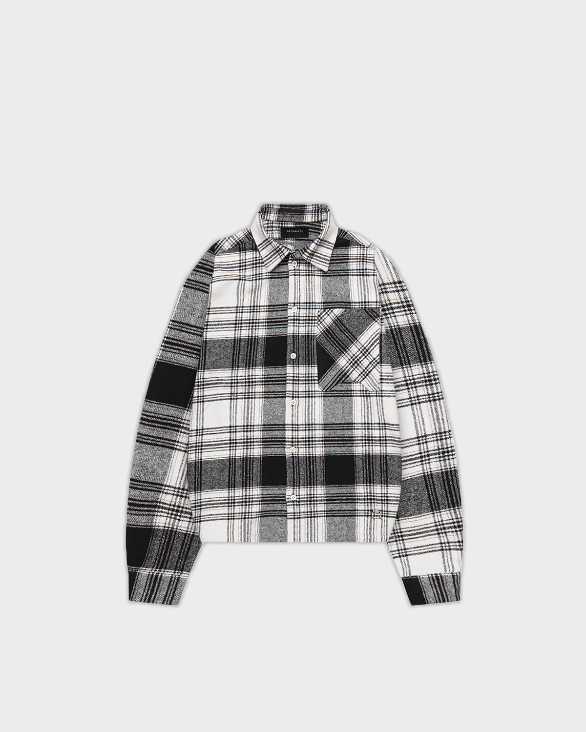 Camicia Flannel Creative Dept Logo Bianca/Nera