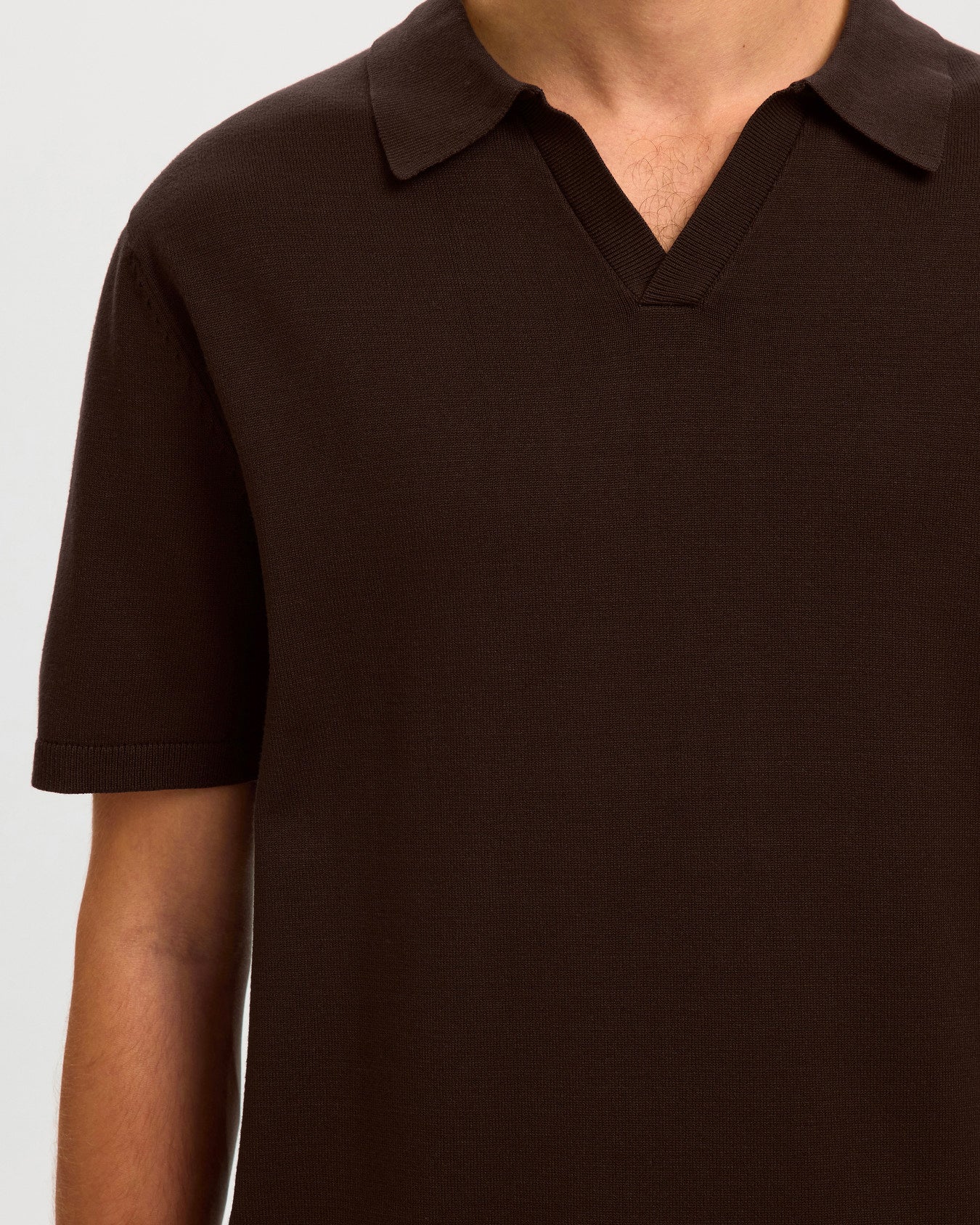 Polo Ss Teller Knit Marrone