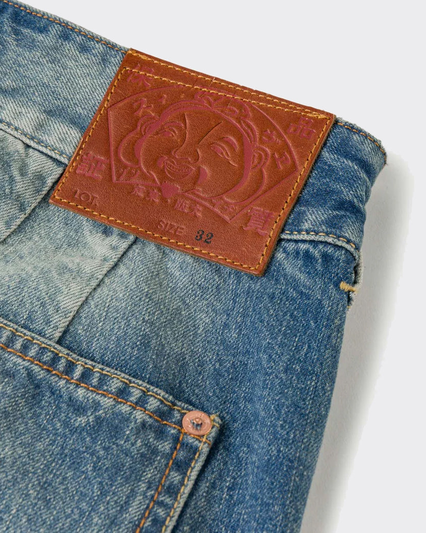 Shorts Fabric Patch Denim Light Tone Indigo