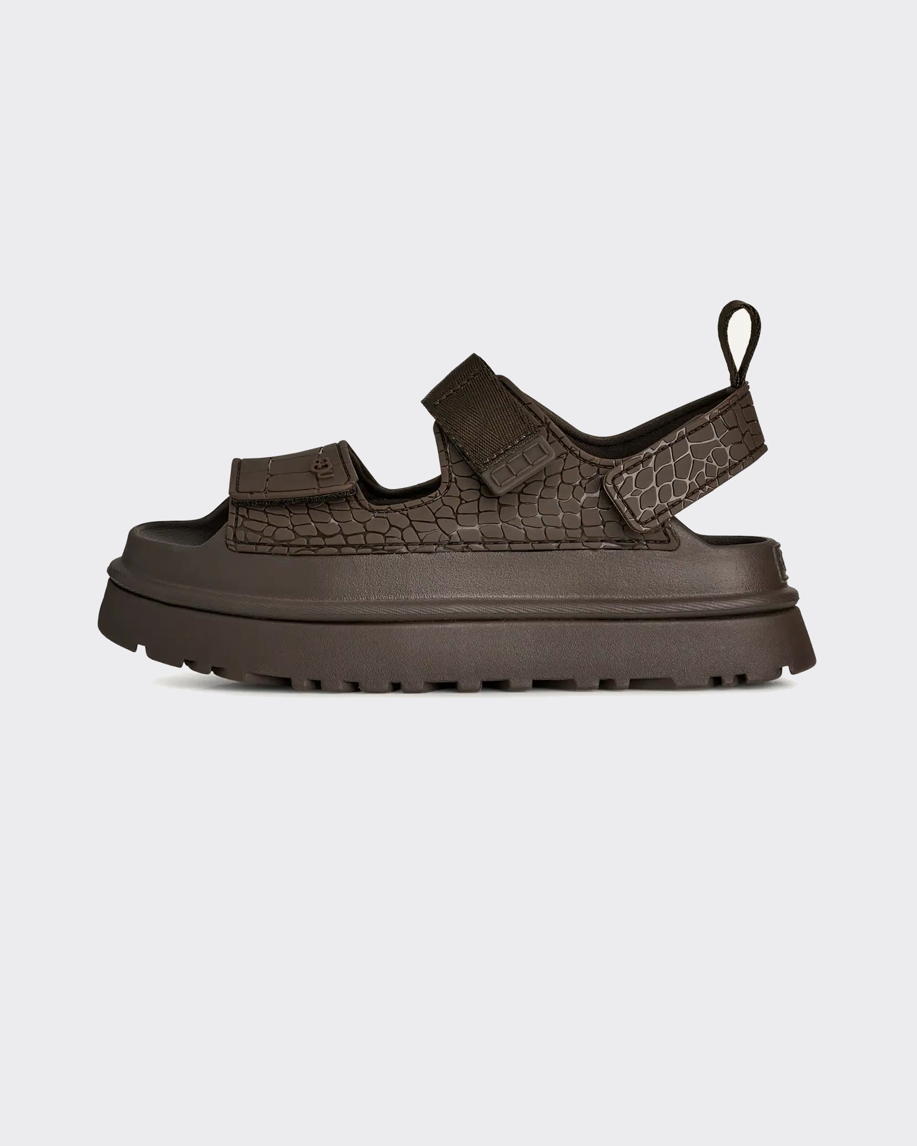 Sandali W Goldenglow Embossed Dense Smoke