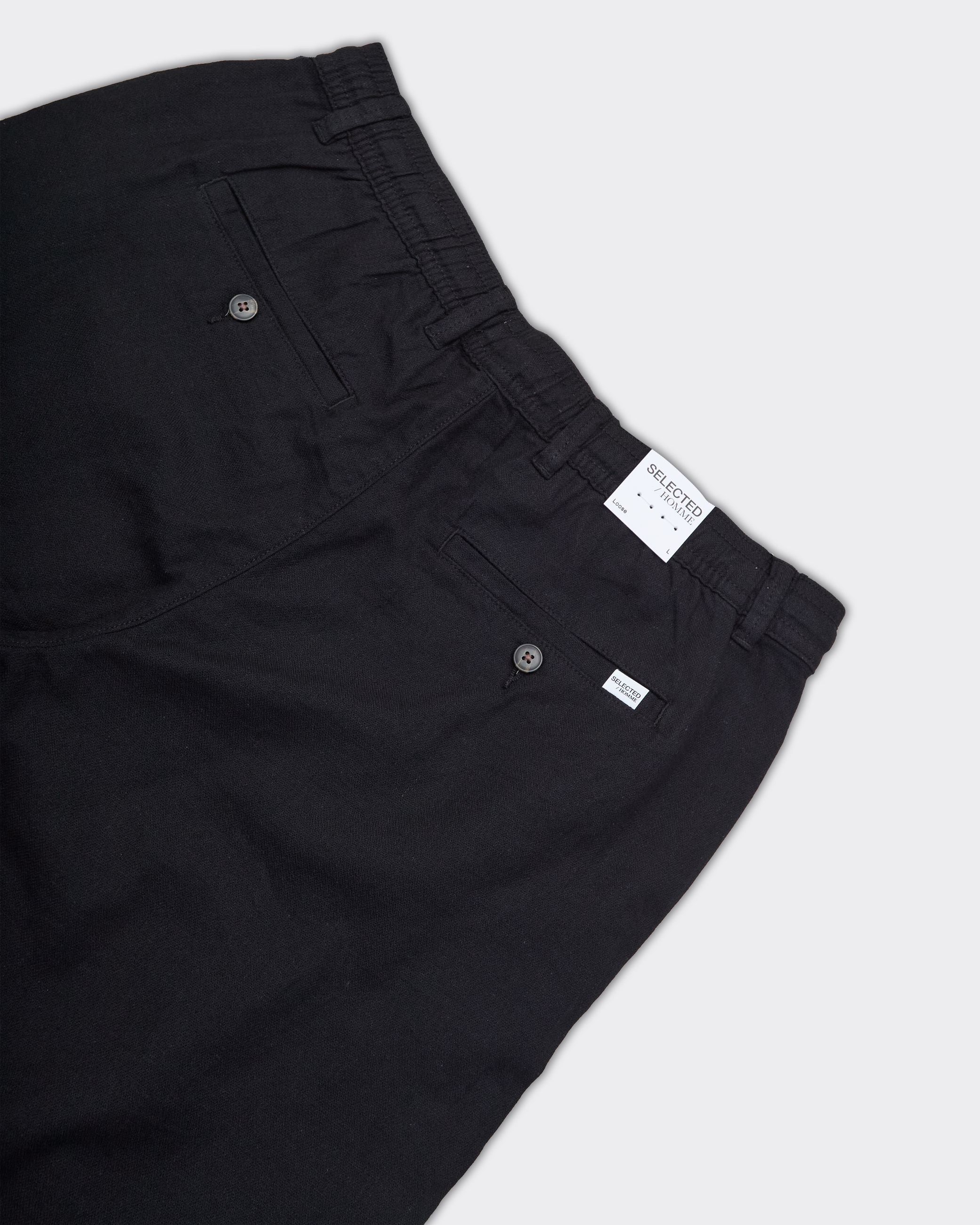 Brody Loose Linen Trousers Black