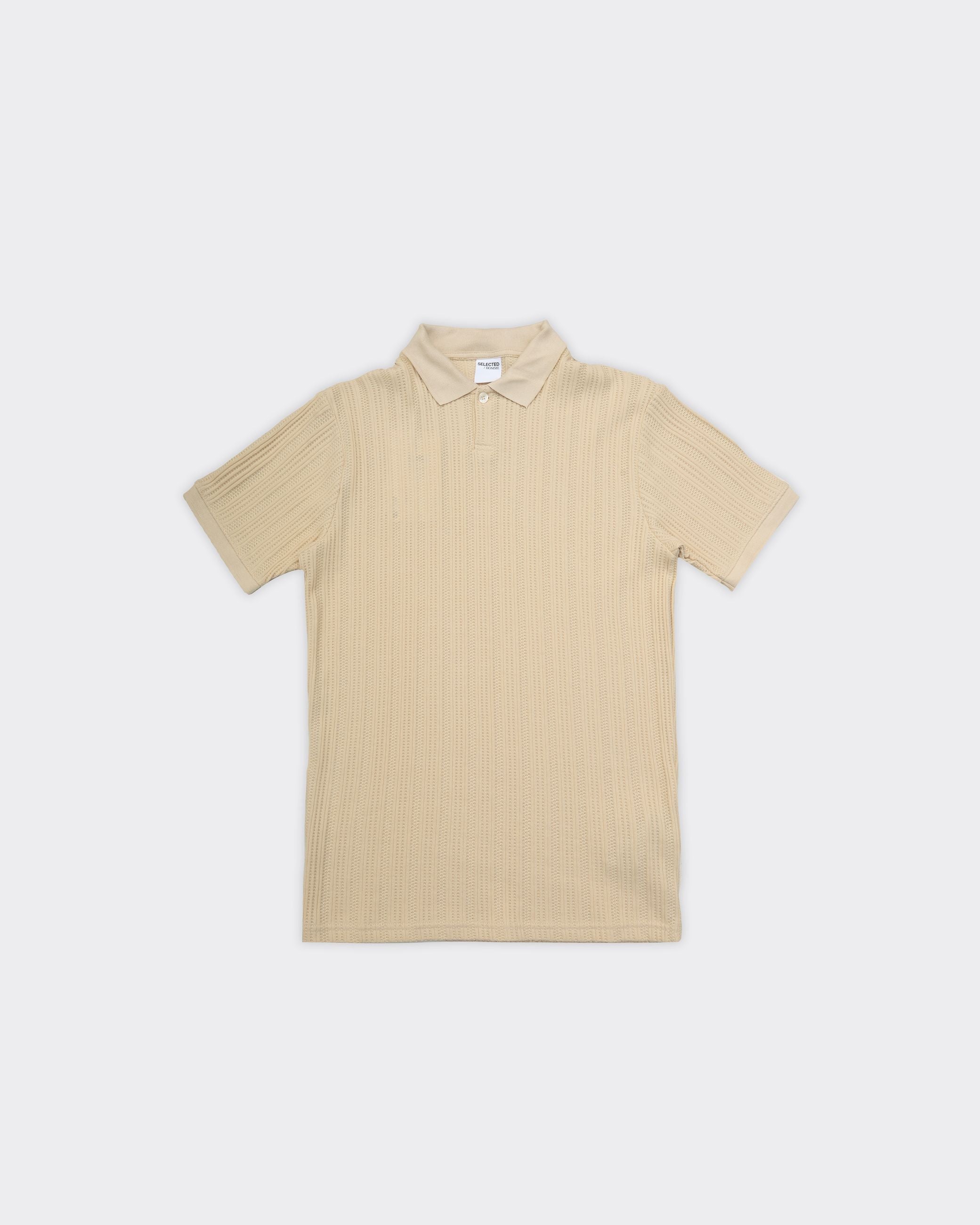 Polo Jaden Jacquard SS Beige