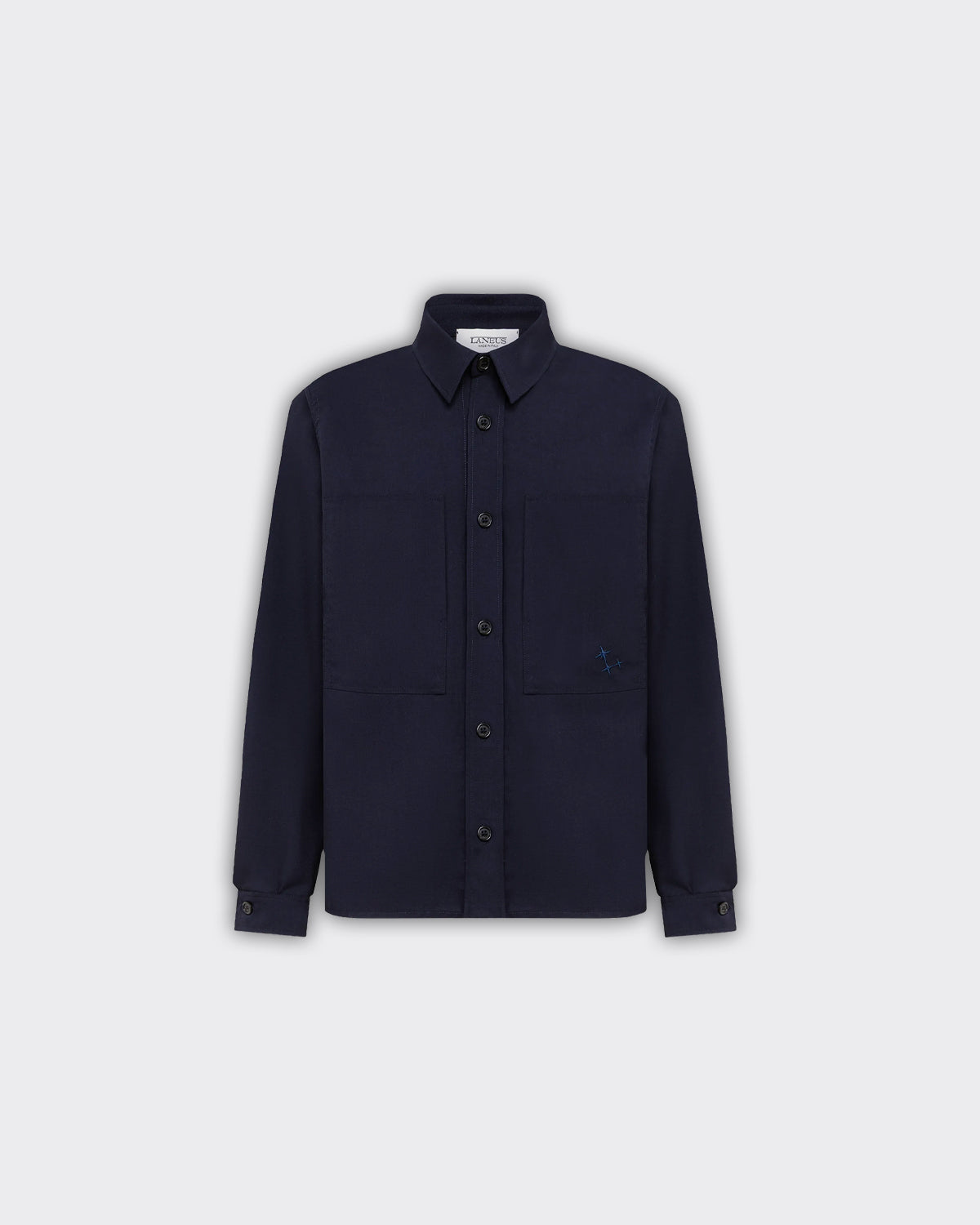 Camicia Overshirt Wool Boxy Fit Blu