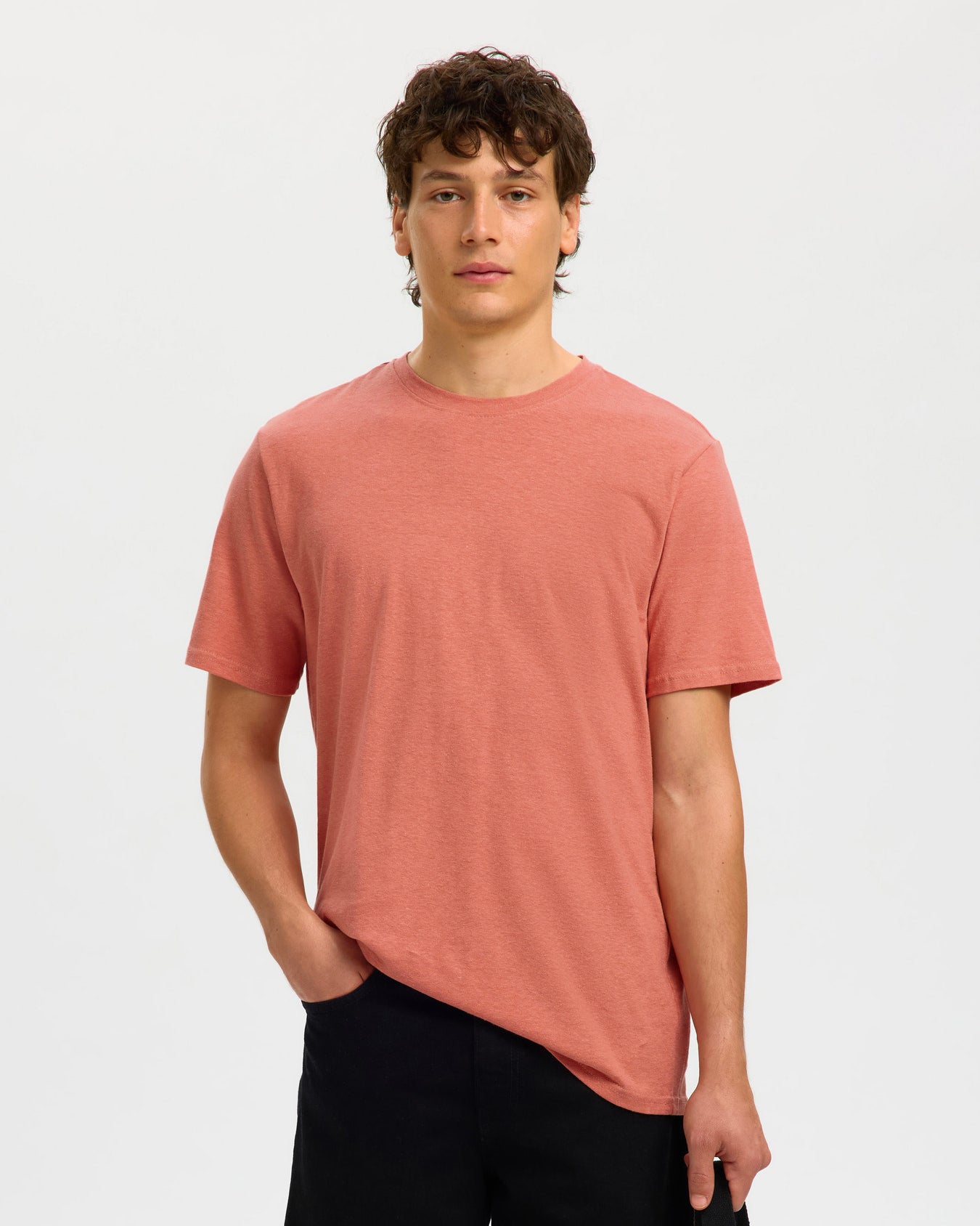 T-Shirt Adam Linen Blend Rose Dawn