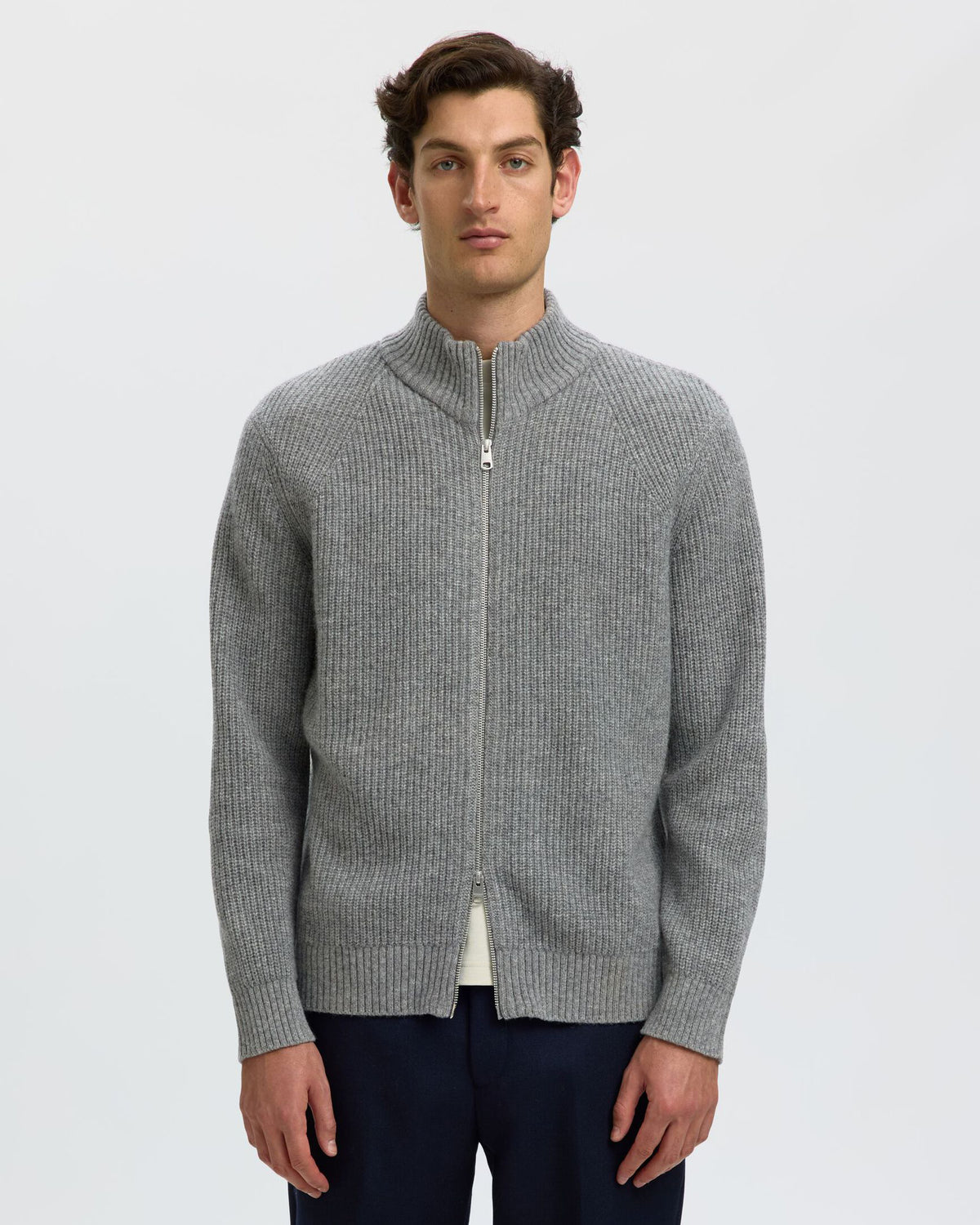 Cardigan Cody Cardigan Zip Medium Grey Melange