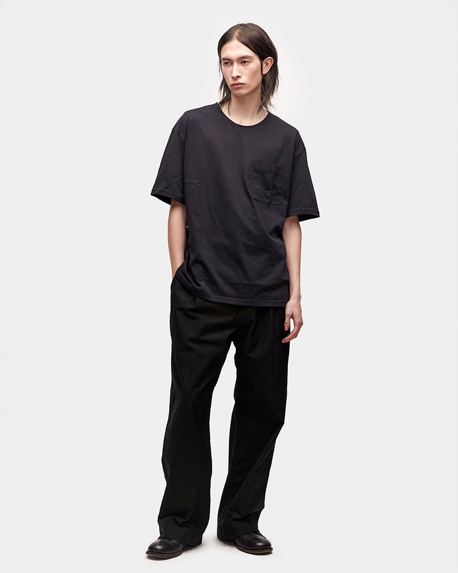 Supima Cotton Semi Overfit T-Shirt Black